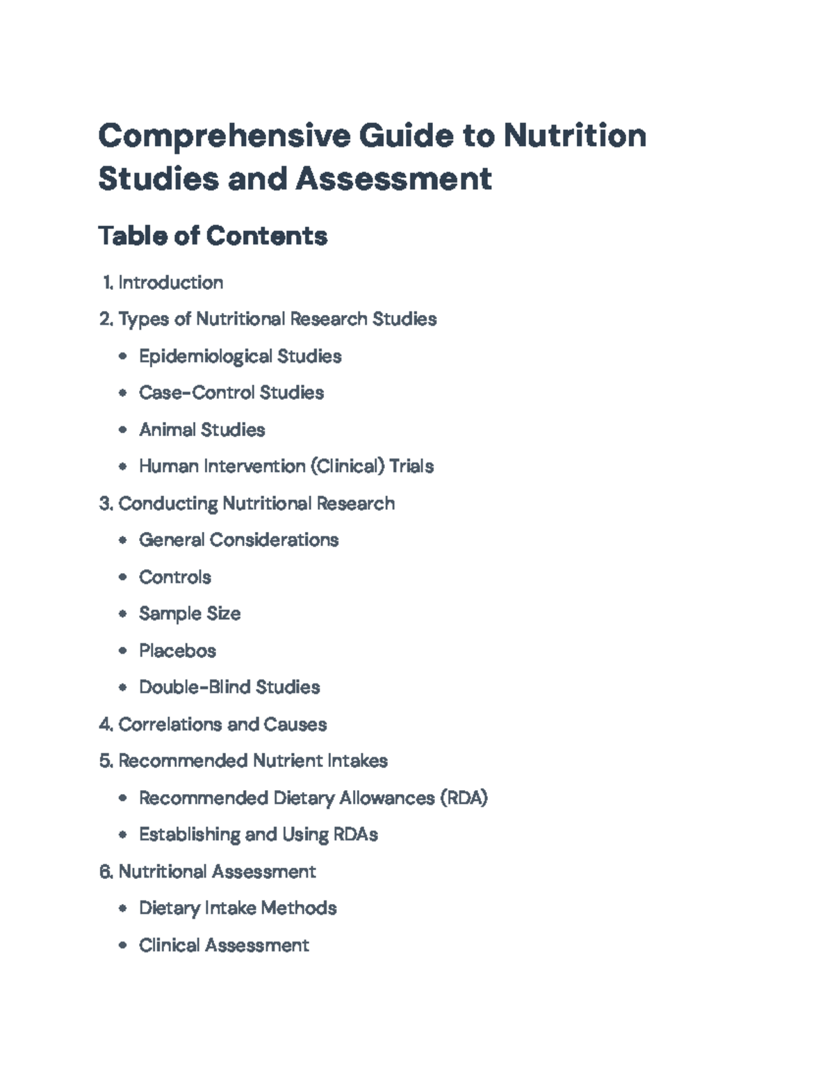Comprehensive Guide to Nutritional Research and Assessment ...