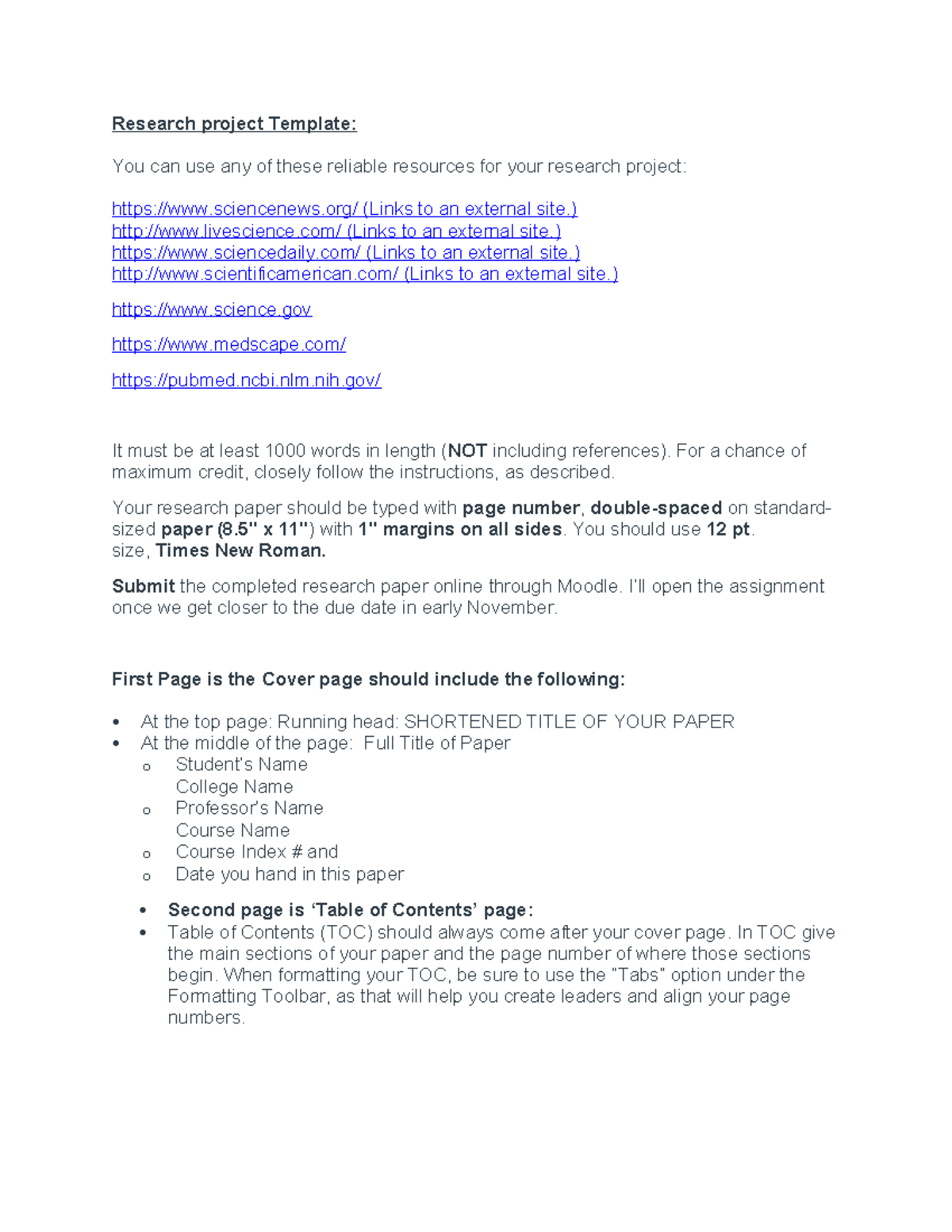 Research Project Template: Guidelines for Structuring Your Paper - Studocu