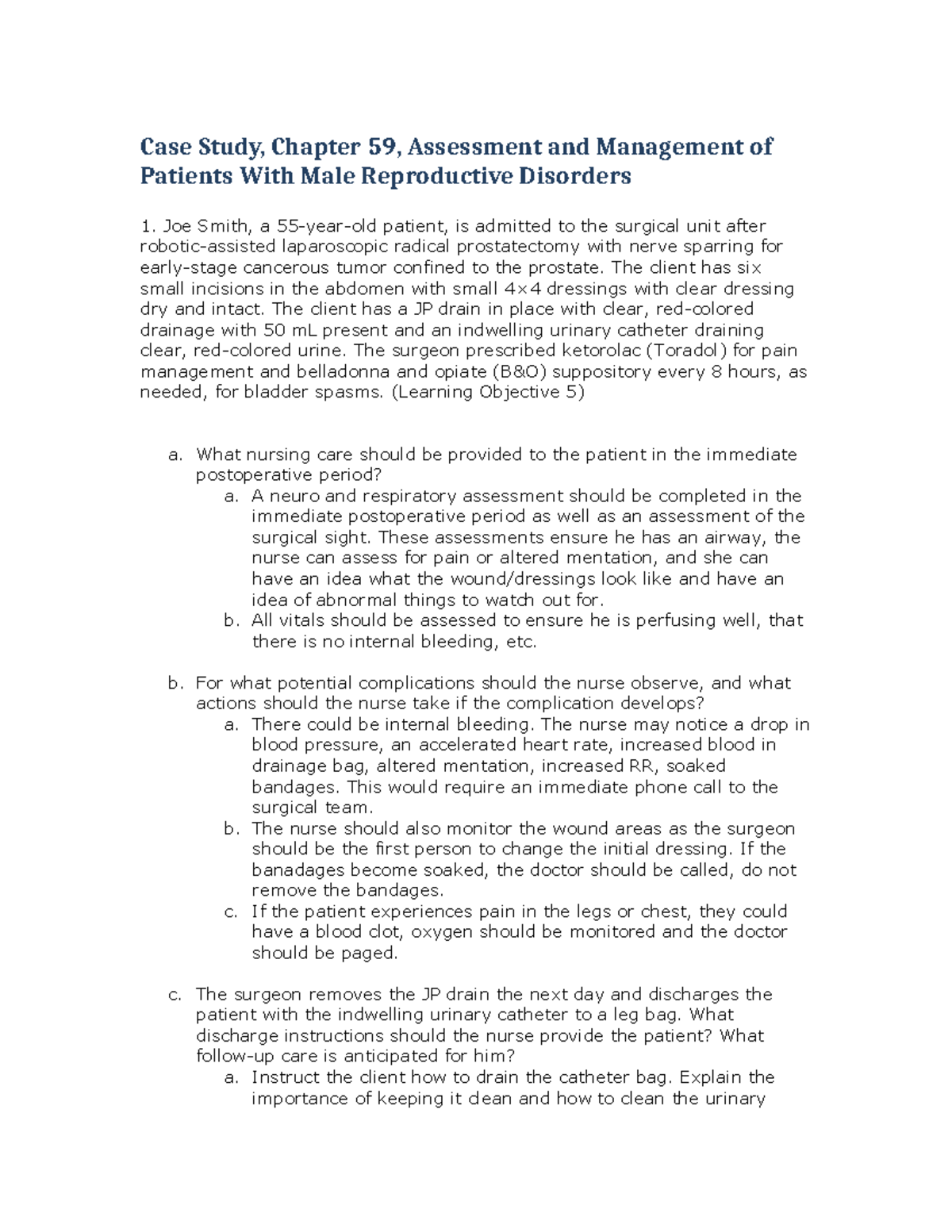 Case Study Ch59: Male Reproductive Disorders - Assessment & Management ...