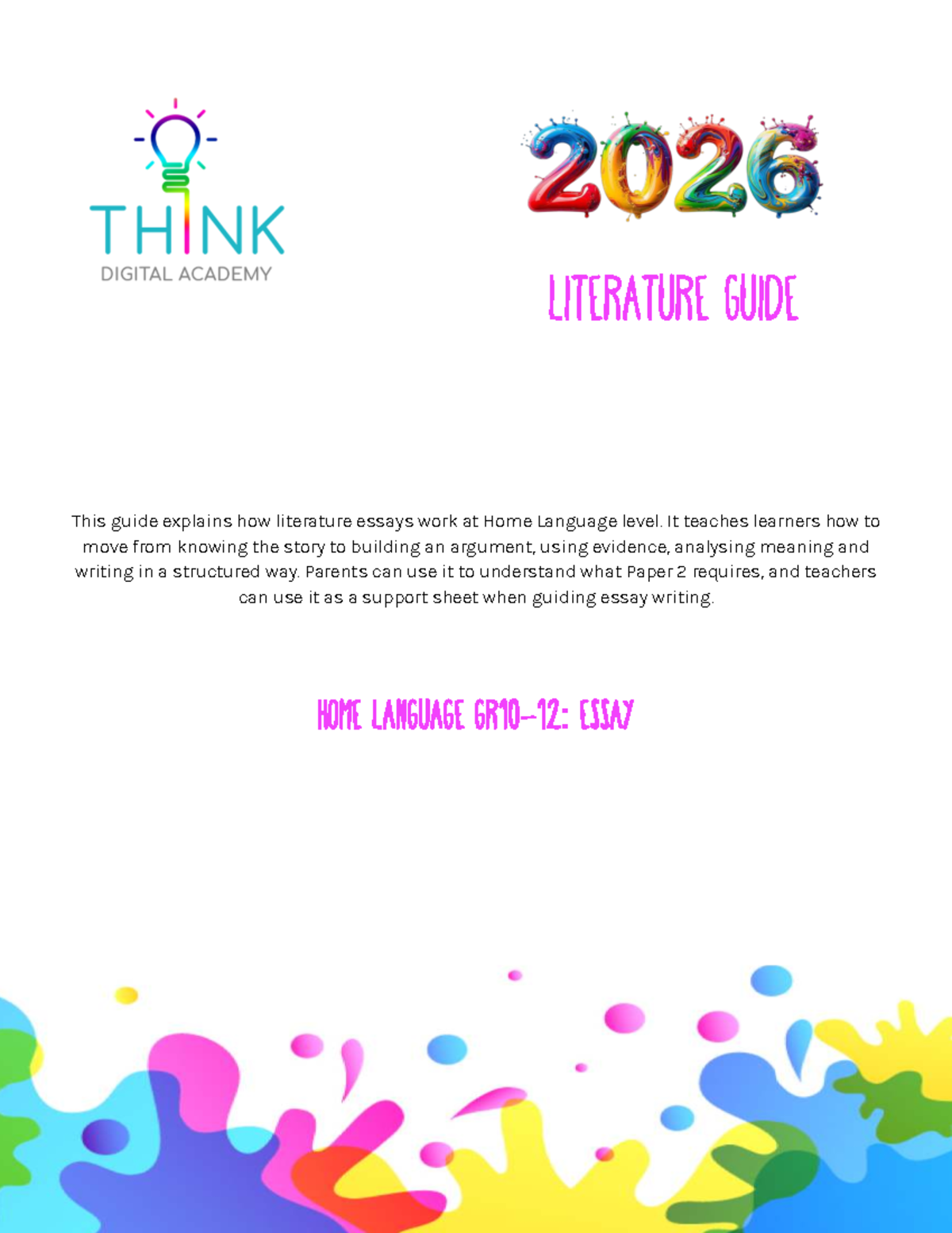 HOME LANGUAGE LITERATURE ESSAY GUIDE: Structuring Arguments and ...