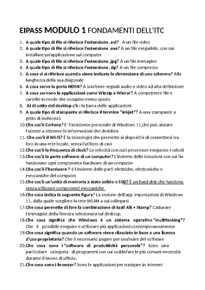 Modulo 1 - Domande e Risposte su Windows 11 e Sicurezza Informatica ...