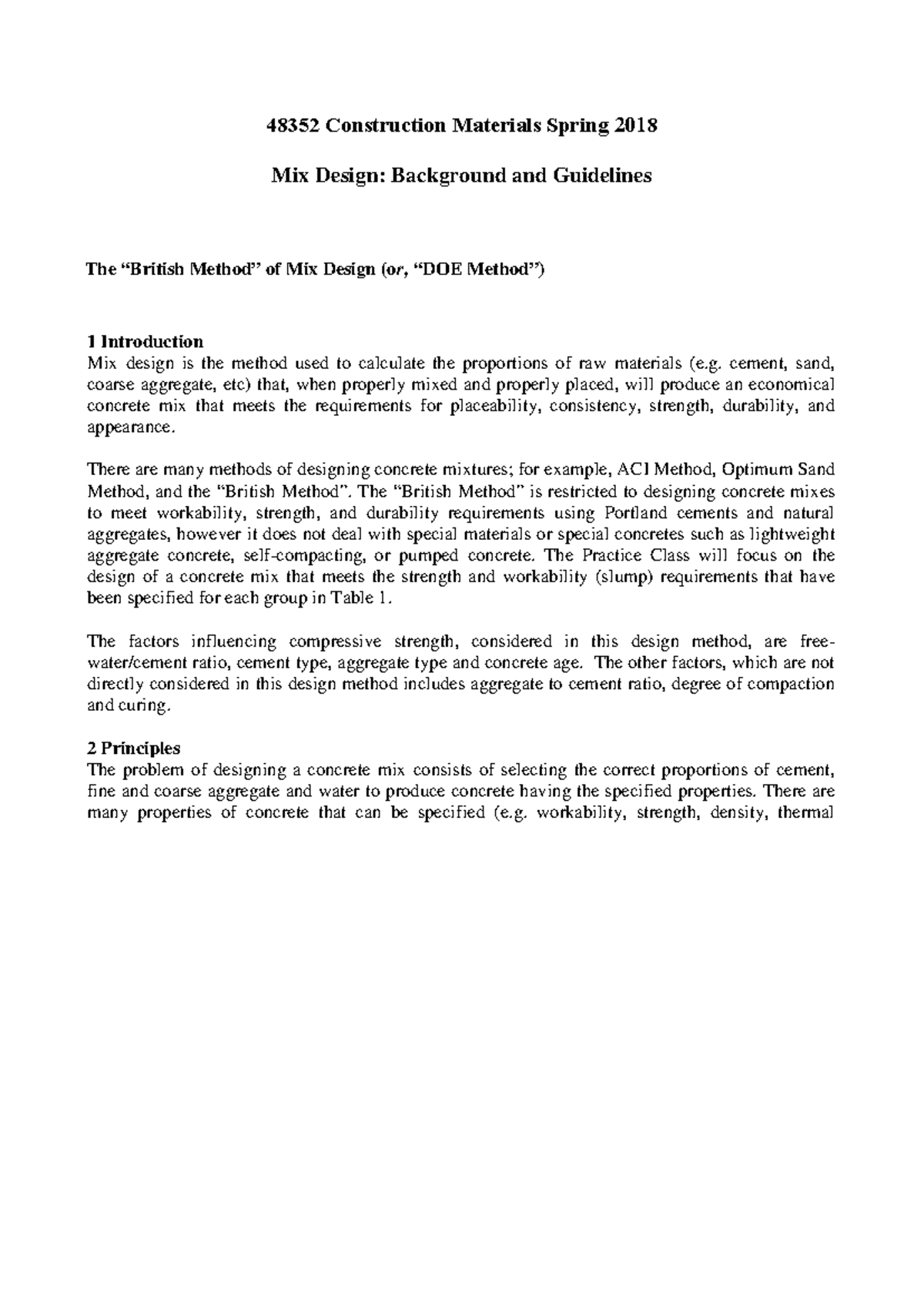 Mix Design Principles and Guidelines: The British Method (CIV2226 ...