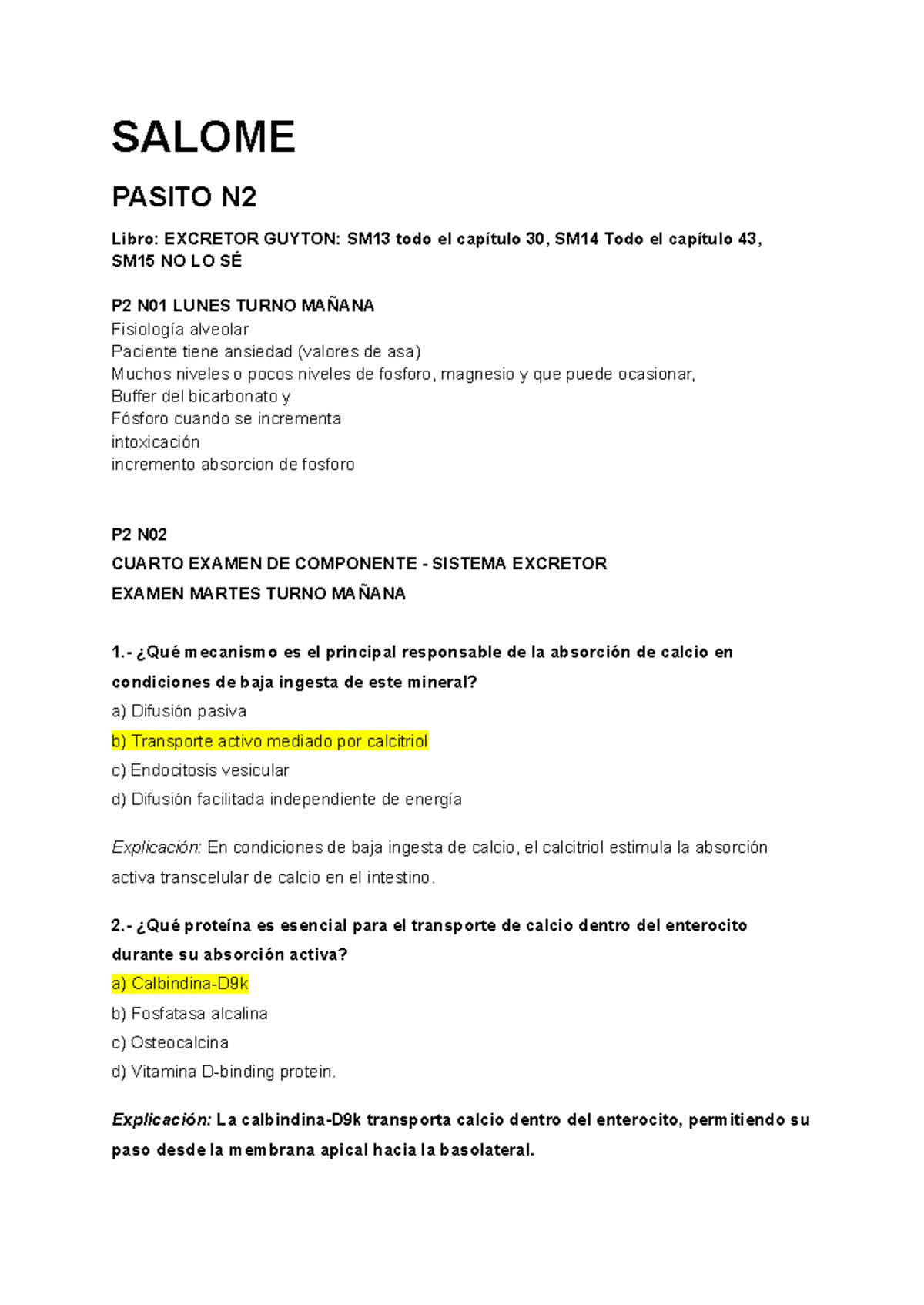 Examen Final de Fisiología del Sistema Excretor - SM13, SM14 - Document Preview