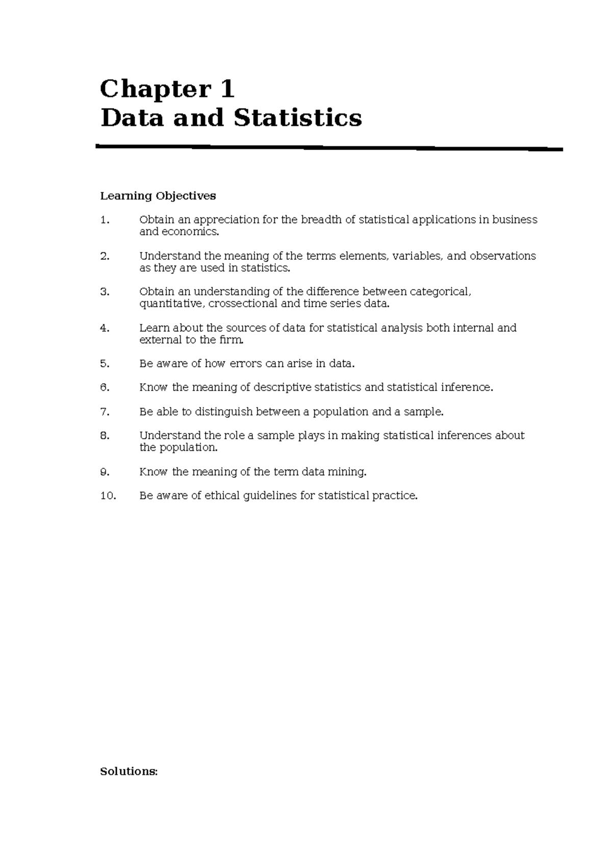 Chapter 1: Understanding Data and Statistics in Business - Studocu