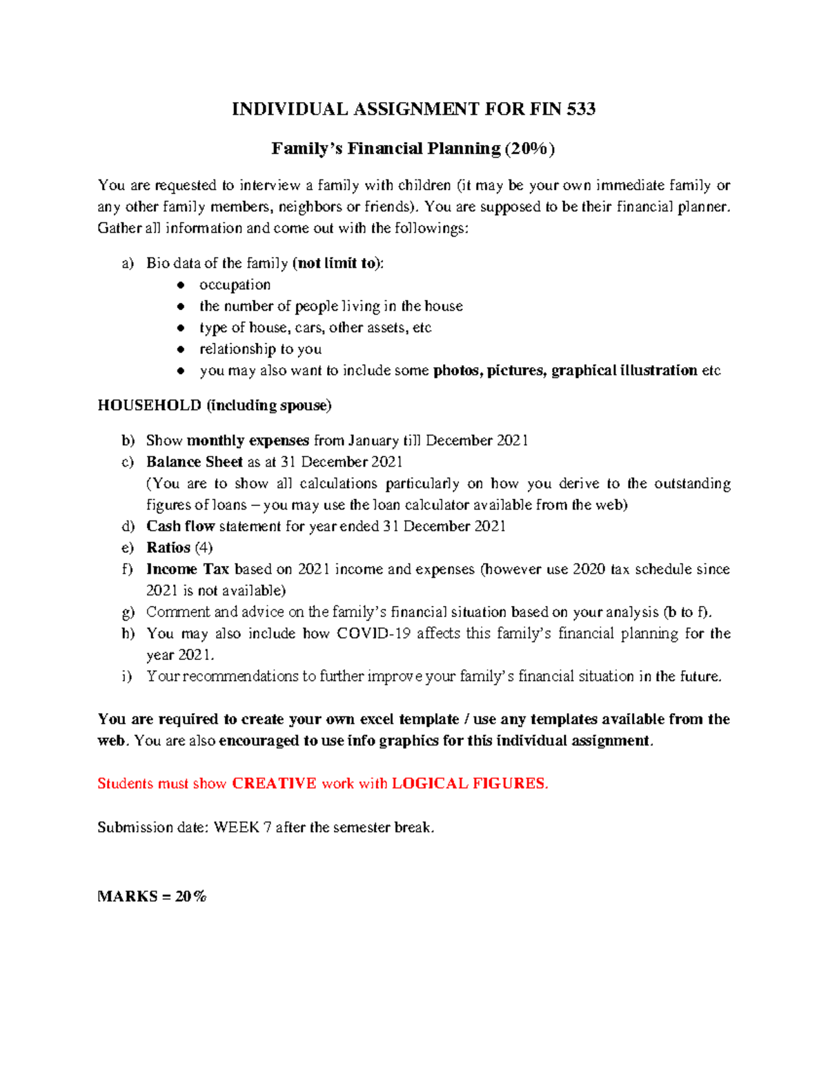 Individual Assignment FIN533 - Personal Financial Planning - UiTM - Studocu