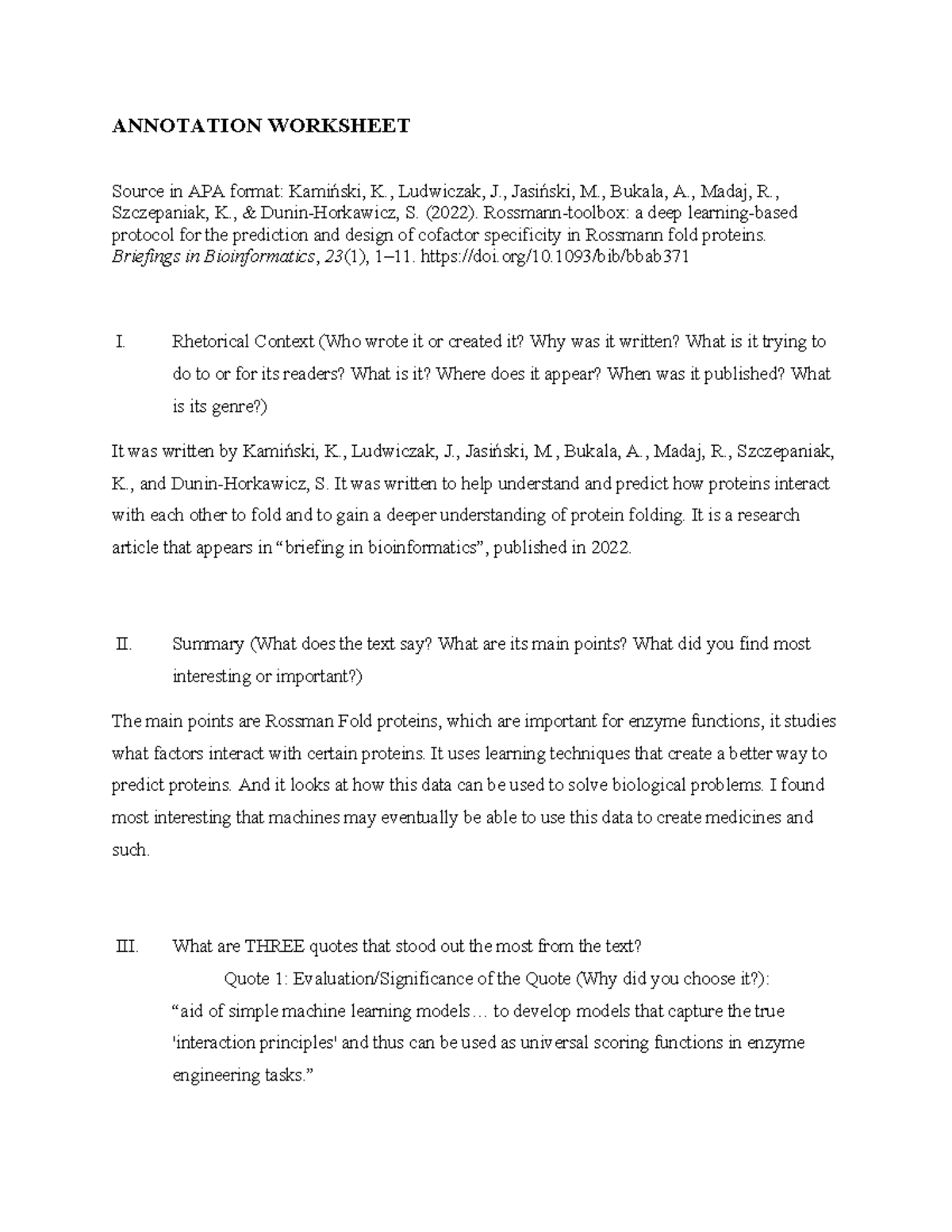 Annotation Worksheet chem - ANNOTATION WORKSHEET Source in APA format ...