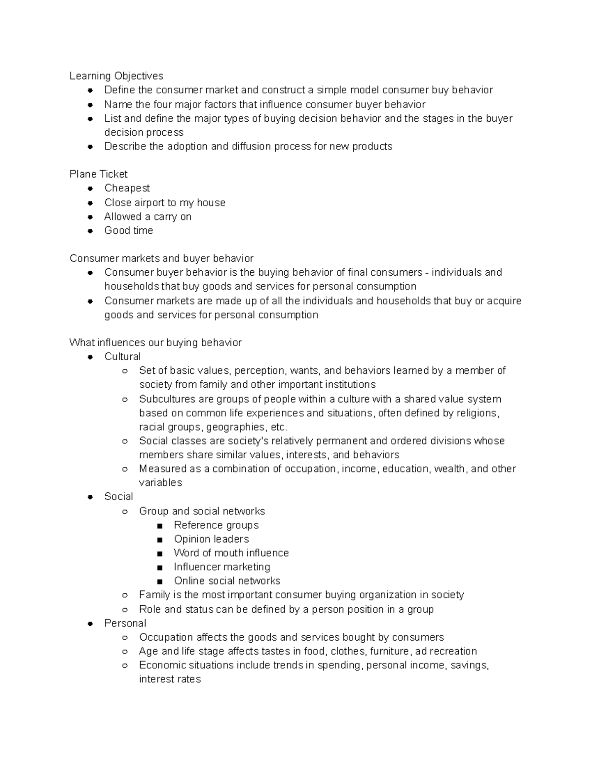 2 10 - Consumer Behavior - Learning Objectives Define the consumer ...