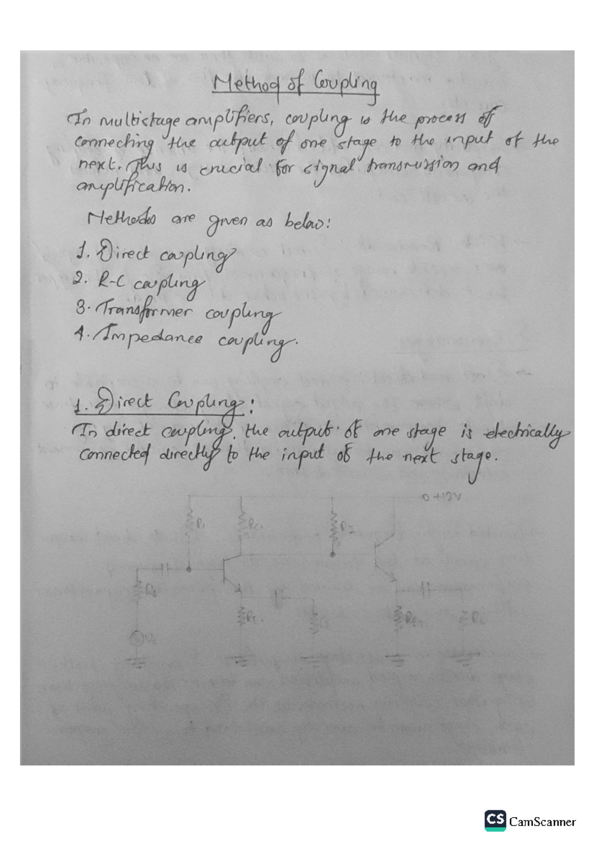 Method of coupling - electronic circuit tutorial - Method of Coupling ...