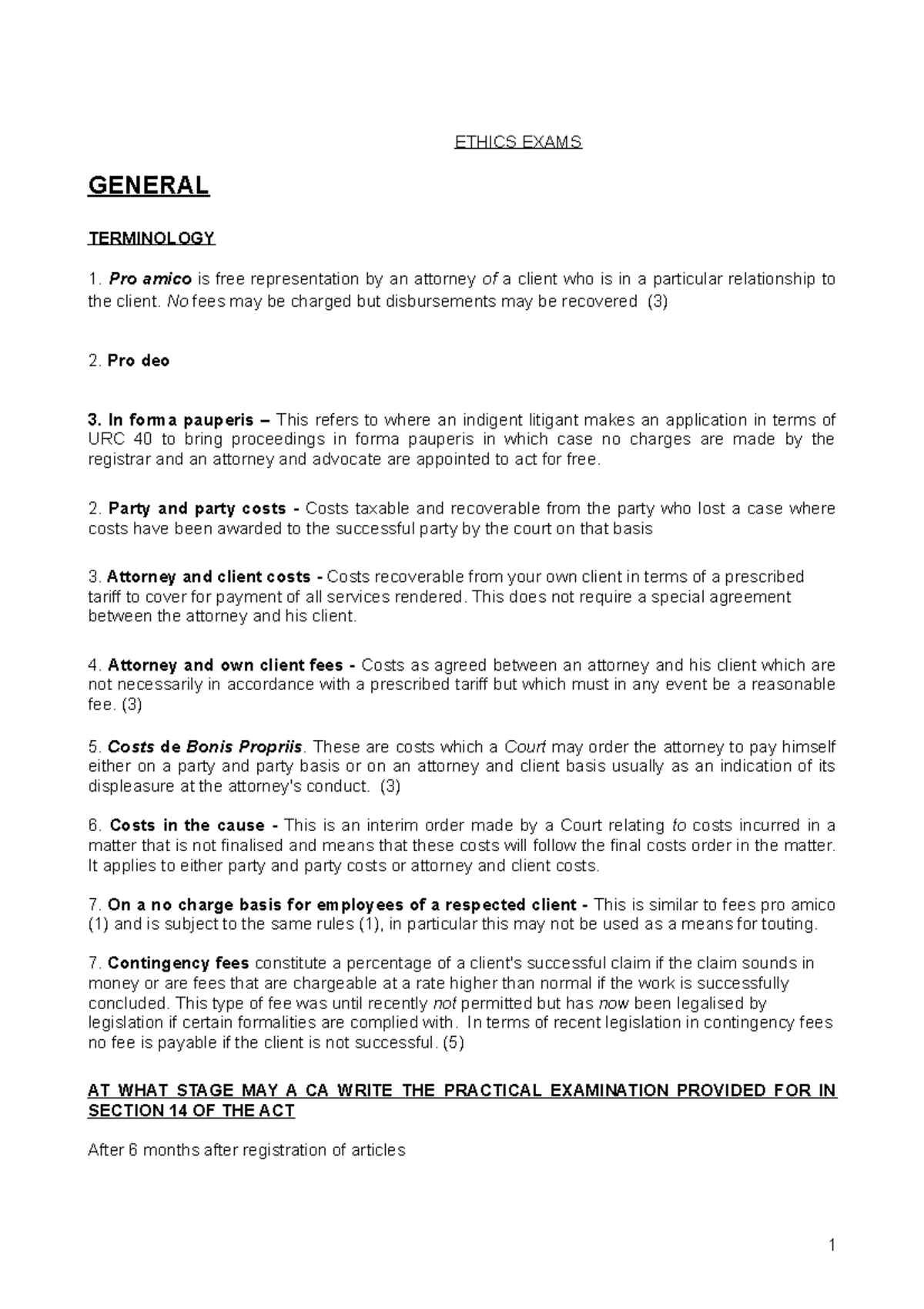 Ethics Exam Notes for LAW520: Key Terminology and Legal Principles ...