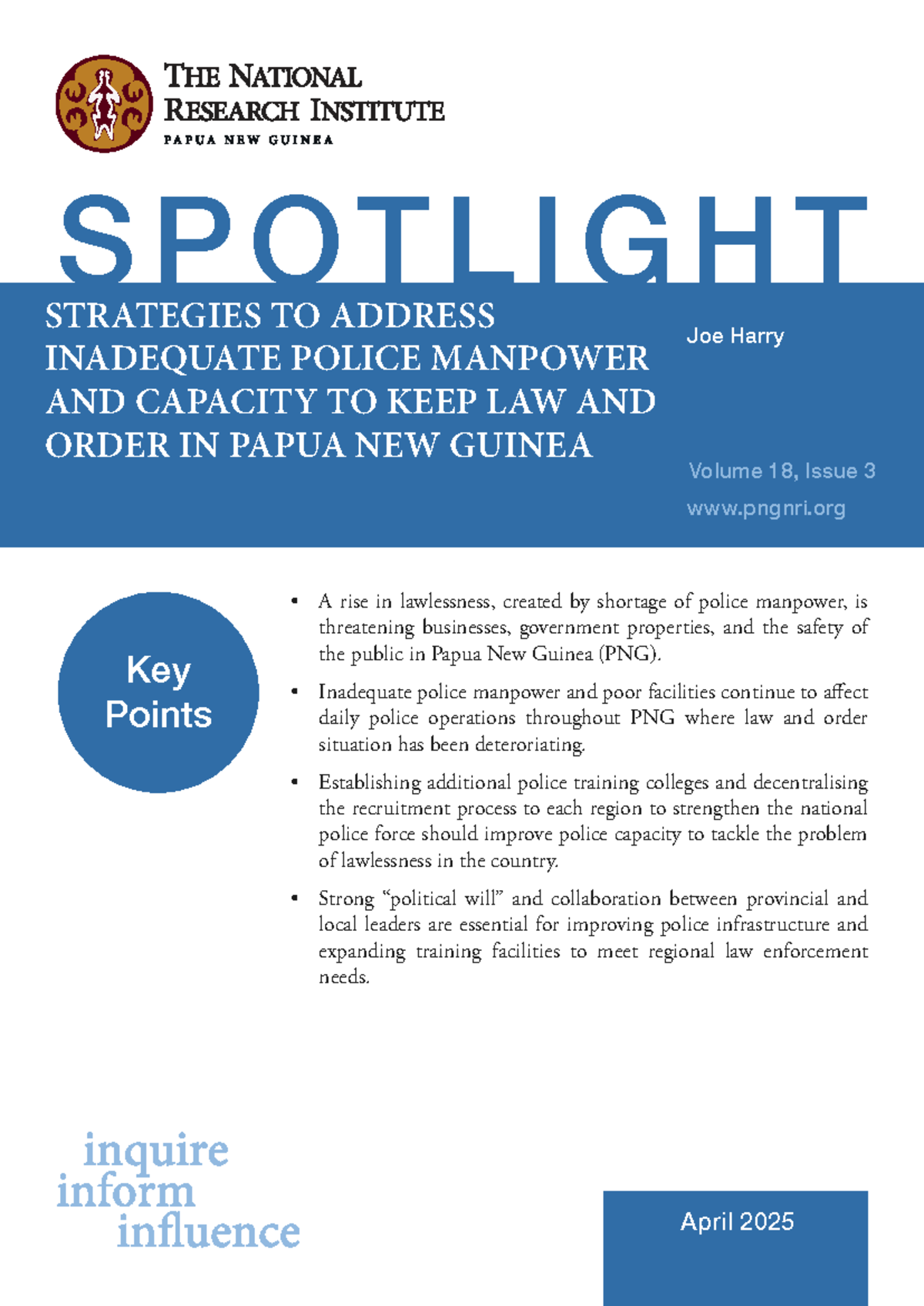 SPOTLIGHT: Strategies to Address Police Manpower Shortages in PNG - Studocu
