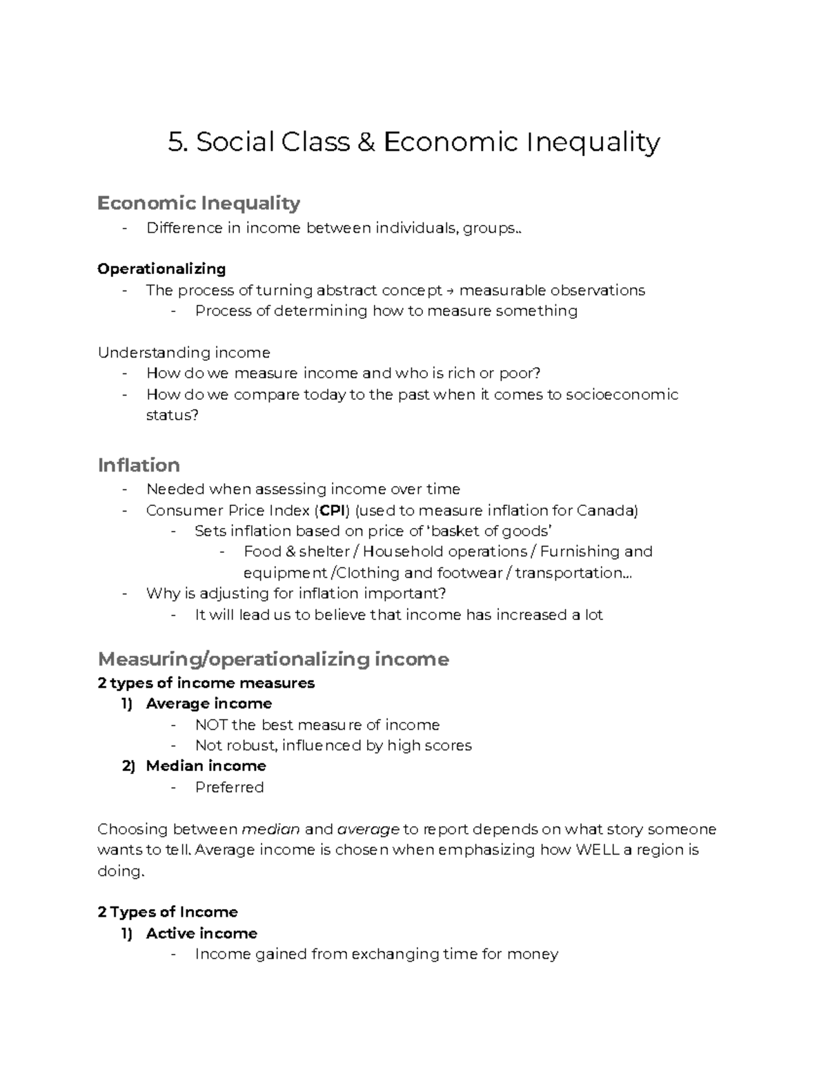 Income inequality and social class dynamics in Canada: SOC100 - L5 ...