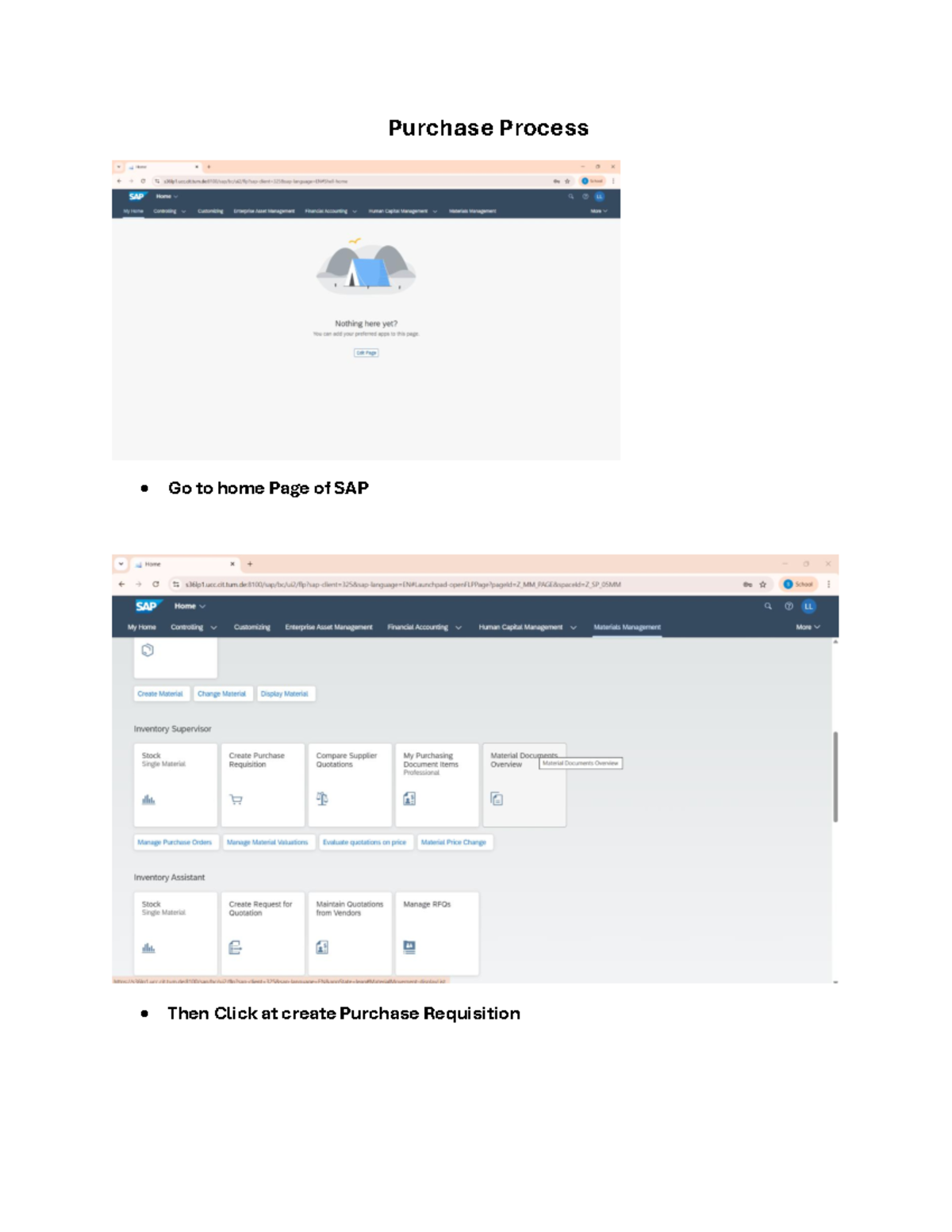 SAP Purchase Process Guide: Creating Purchase Requisitions & RFQs - Studocu