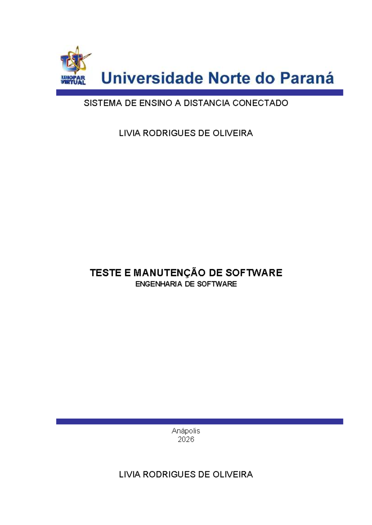 ENGENHARIA DE SOFTWARE: Teste e Manutenção de Software - UNOPAR - Studocu
