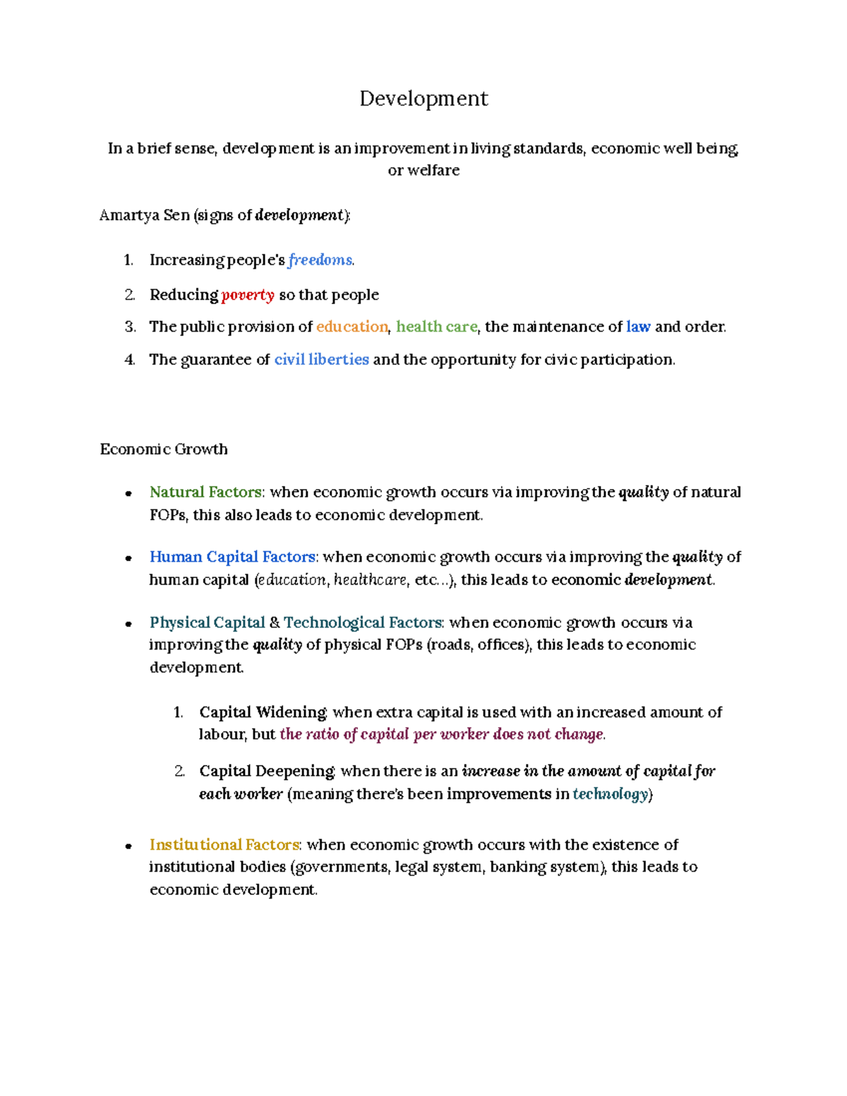 development economics essay - Development In a brief sense, development ...
