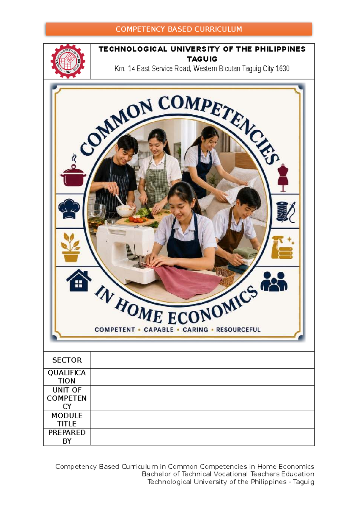COMPETENCY BASED CURRICULUM IN HOME ECONOMICS: TUTP 101 - Studocu