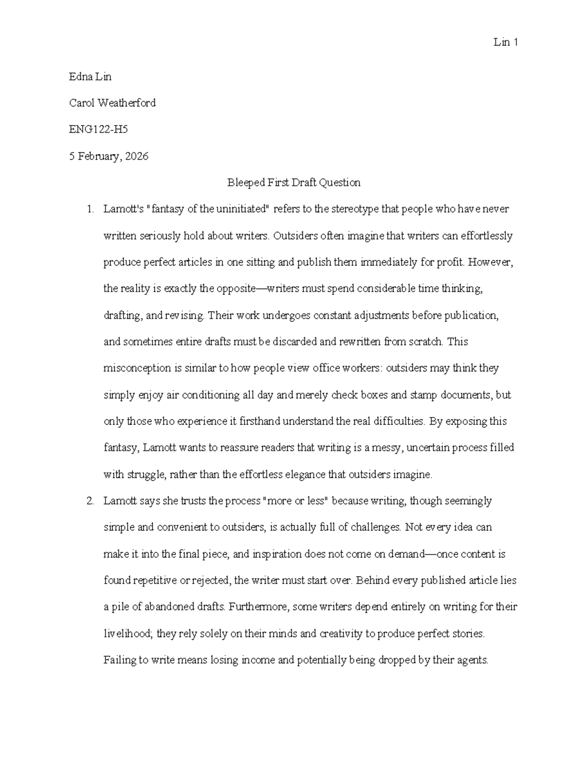 Bleeped First Draft Analysis: Writing Misconceptions and Challenges ...
