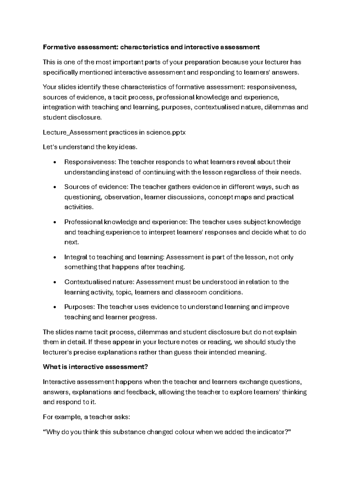 JMN 454 TEST 2: Formative Assessment & Interactive Strategies Summary ...