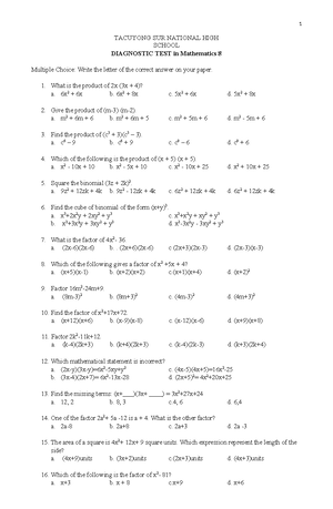 Q4-Mathematics-8 Module-5 - 8 Mathematics Quarter 4 – Module 5 ...