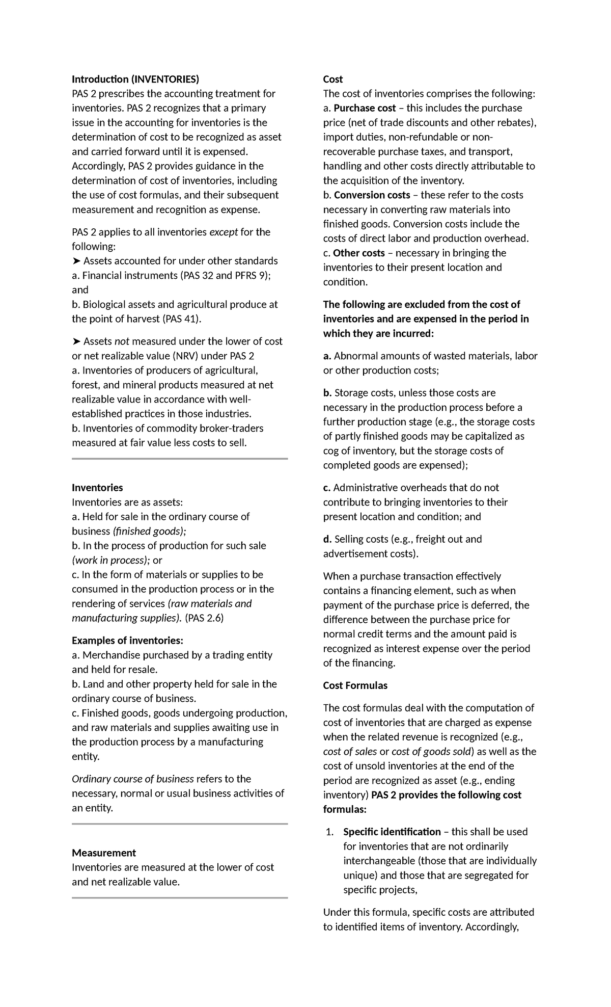 CFAS 101 Midterm Lecture Notes on Inventories and Cash Flows - Studocu
