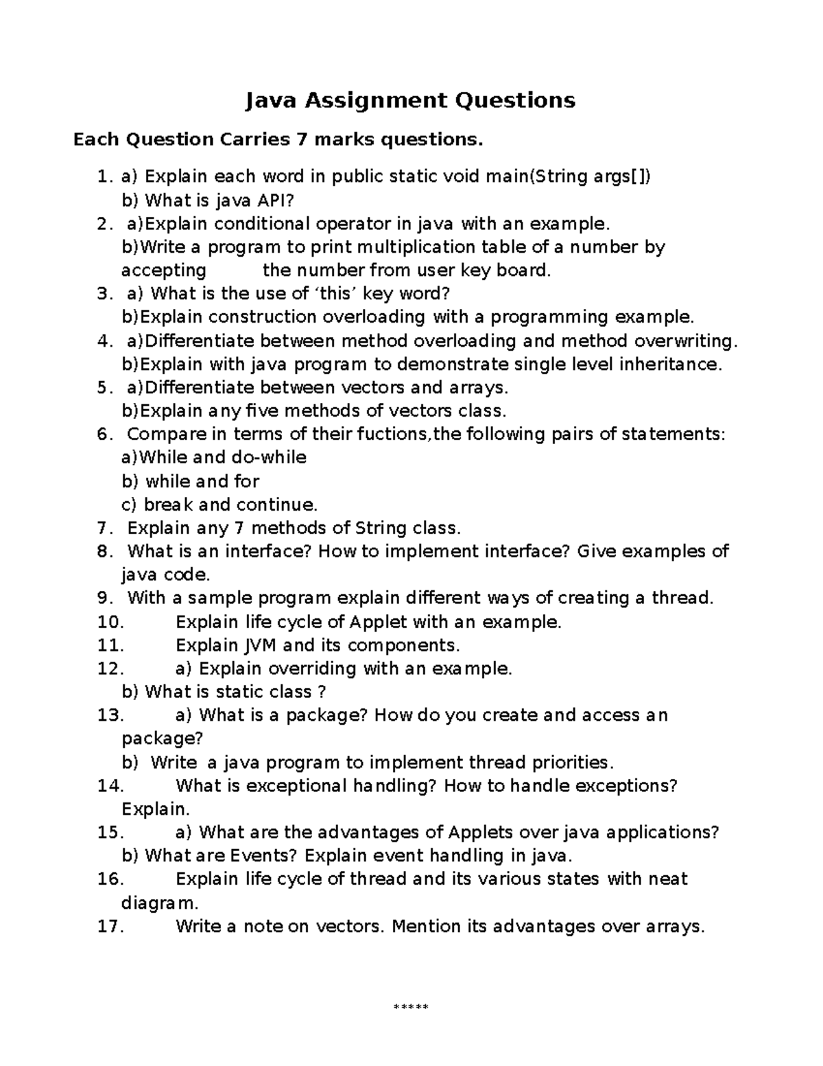 Java Assignment Questions: Essential Queries & Concepts Explained - Studocu