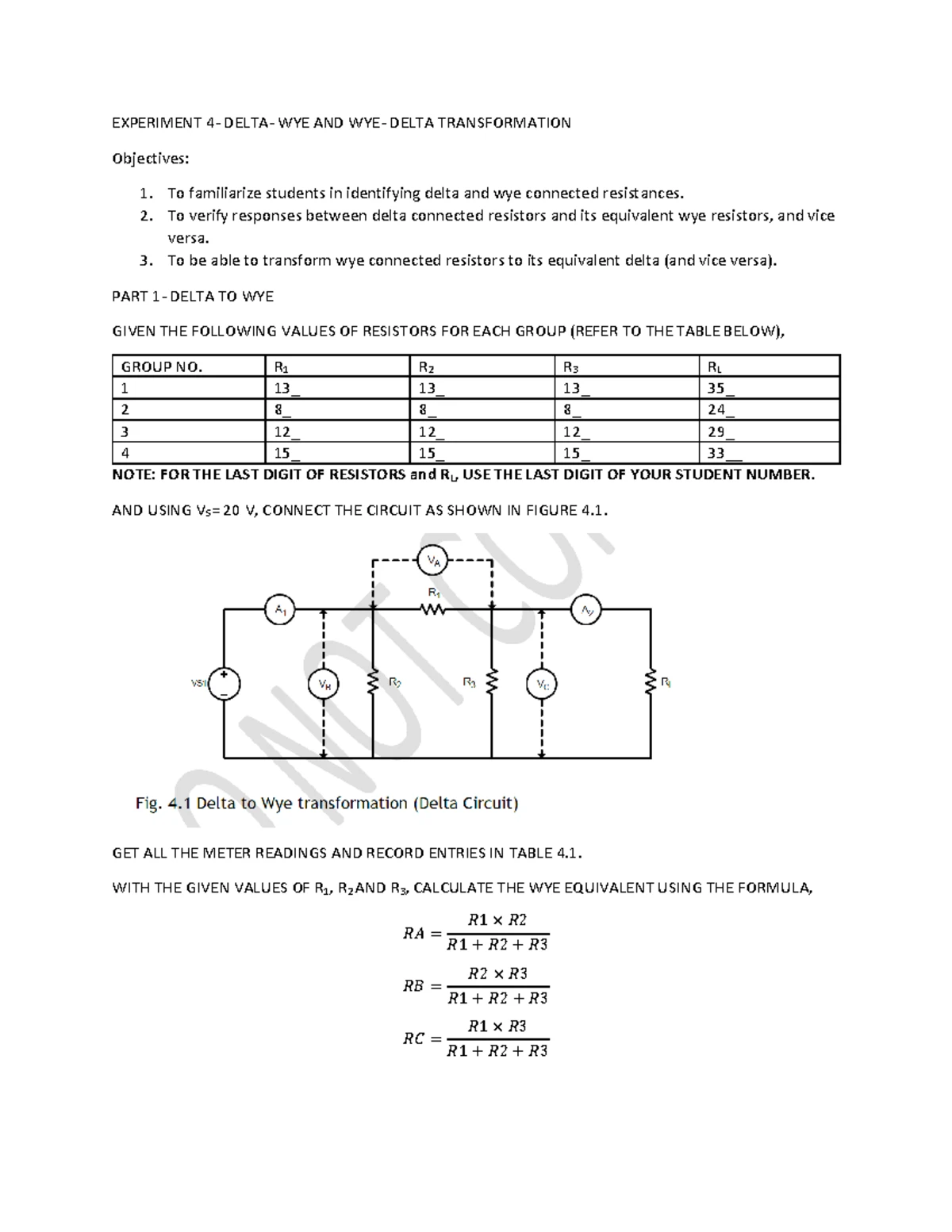 Laboratory Experiment Report EE21 L2 E07 - Mesh Analysis and Nodal ...