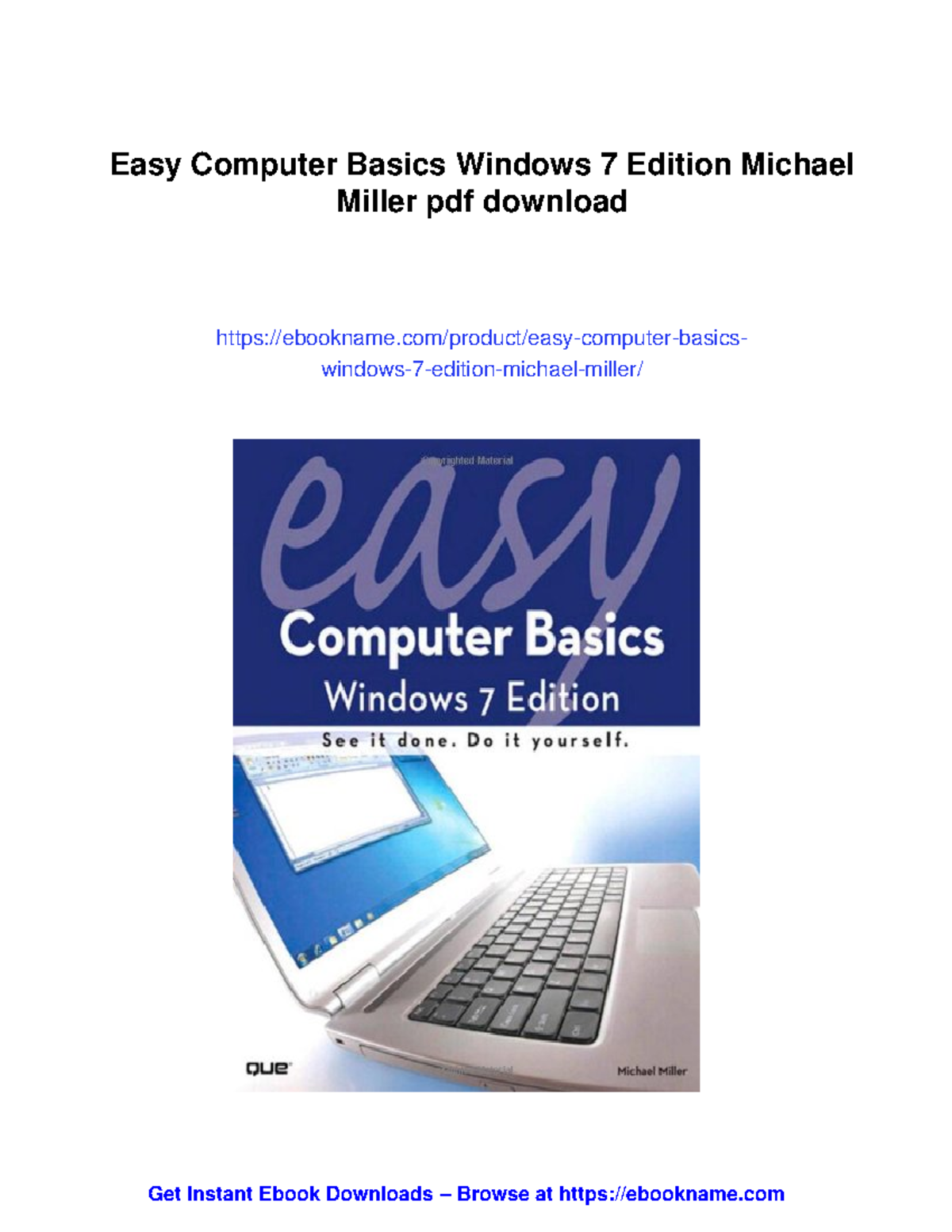 56792 - Easy computer basics windows 7 edition michael miller can be ...
