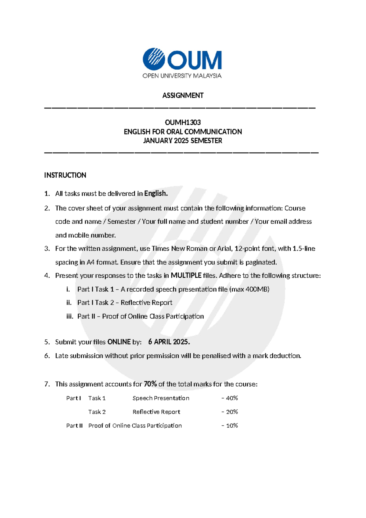 assignment-oumh1303-individual-speech-presentation-reflective-report