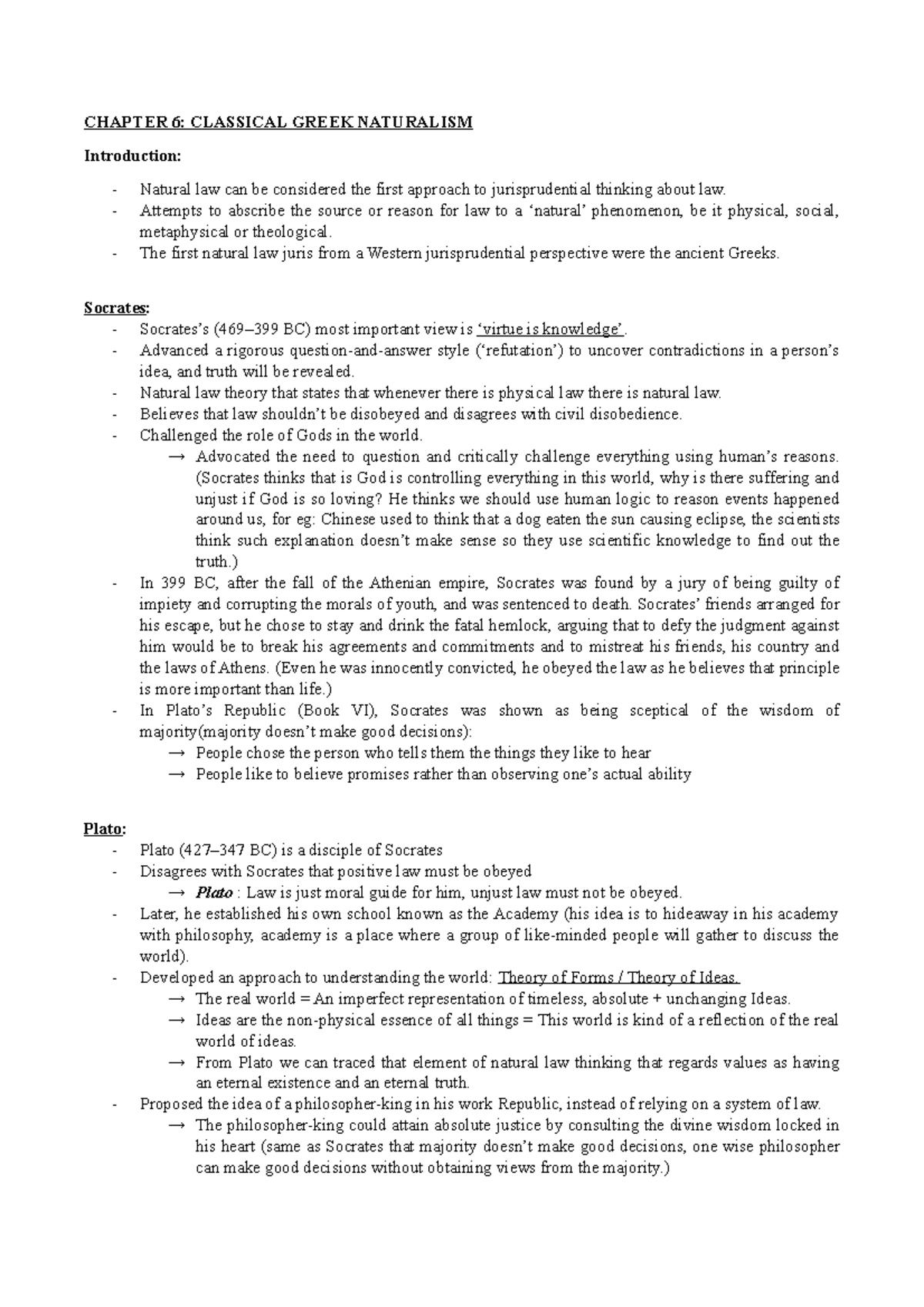 Greek Natural Law - CHAPTER 6: CLASSICAL GREEK NATURALISM Introduction ...