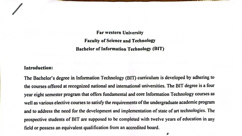 BIT Course Structure Overview and Admission Criteria - Studocu