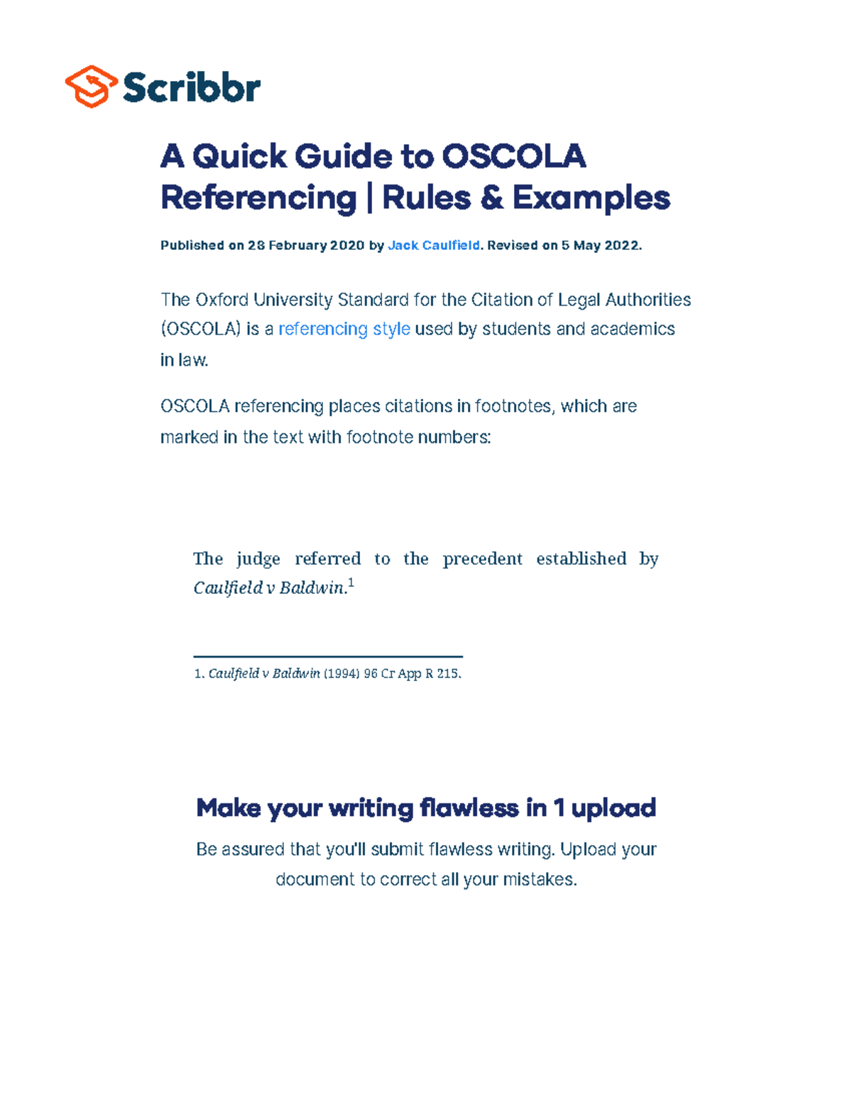 A Quick Guide To OSCOLA Referencing Rules Examples Studocu