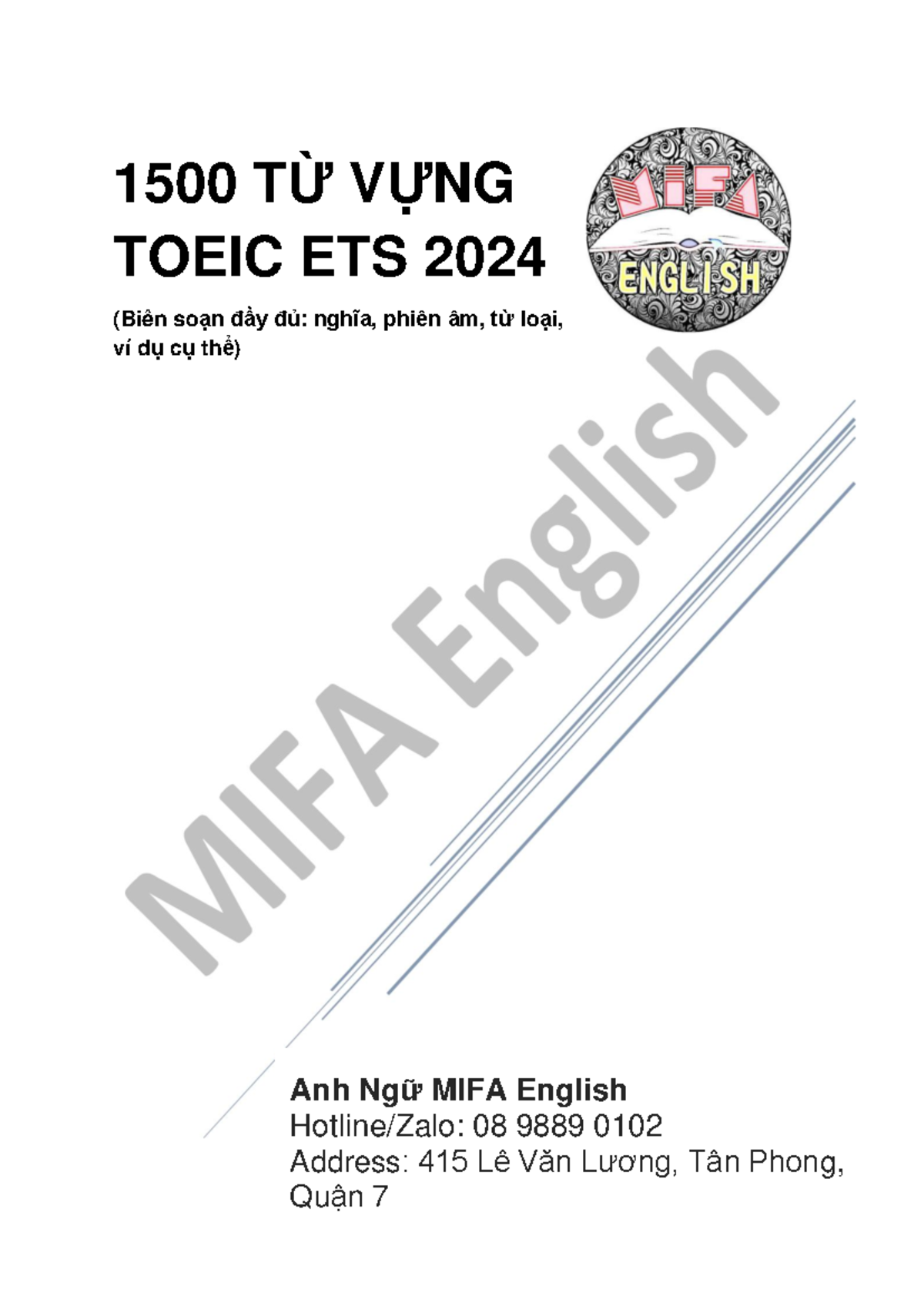 Tổng hợp 1500 từ vựng TOEIC ETS 2024 đầy đủ nghĩa và ví dụ - Studocu