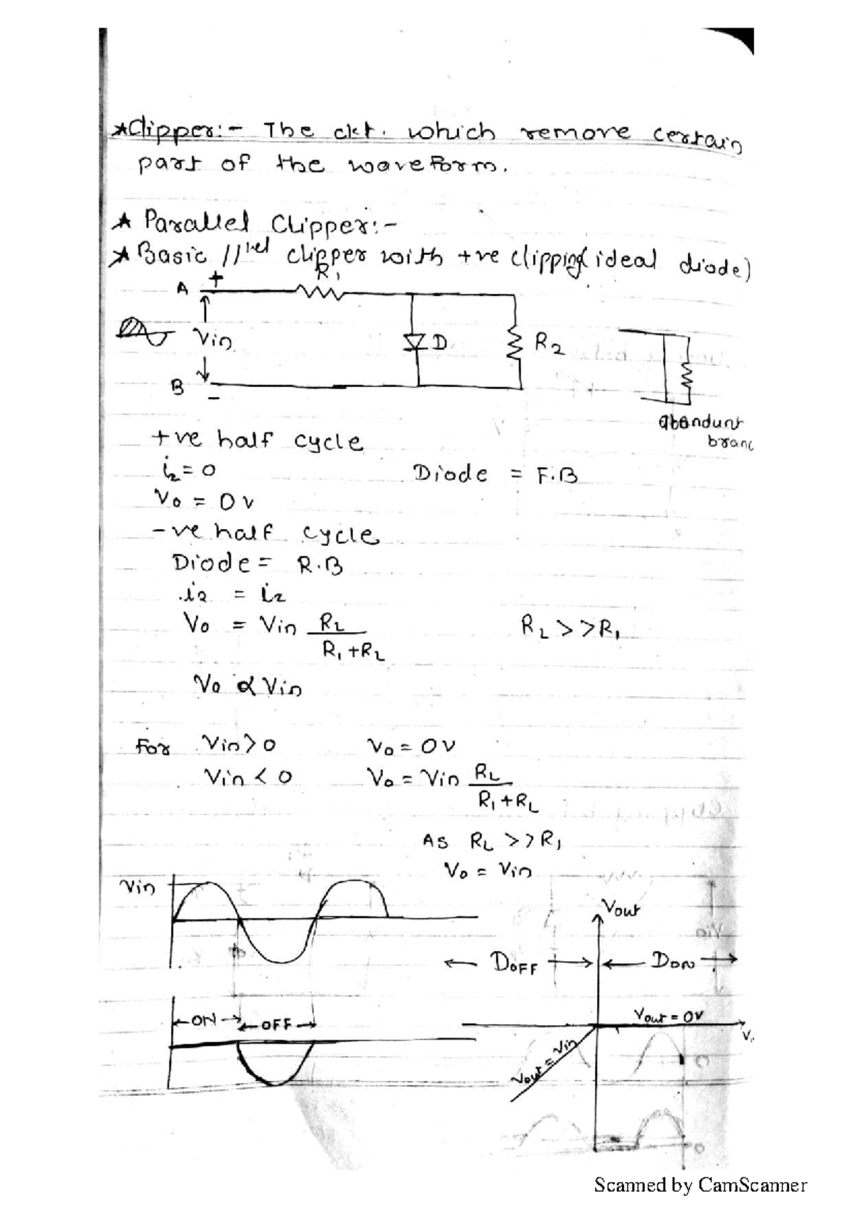 Analog Electronic Circuits Notes: Diode Clipper & Clamping Circuits ...