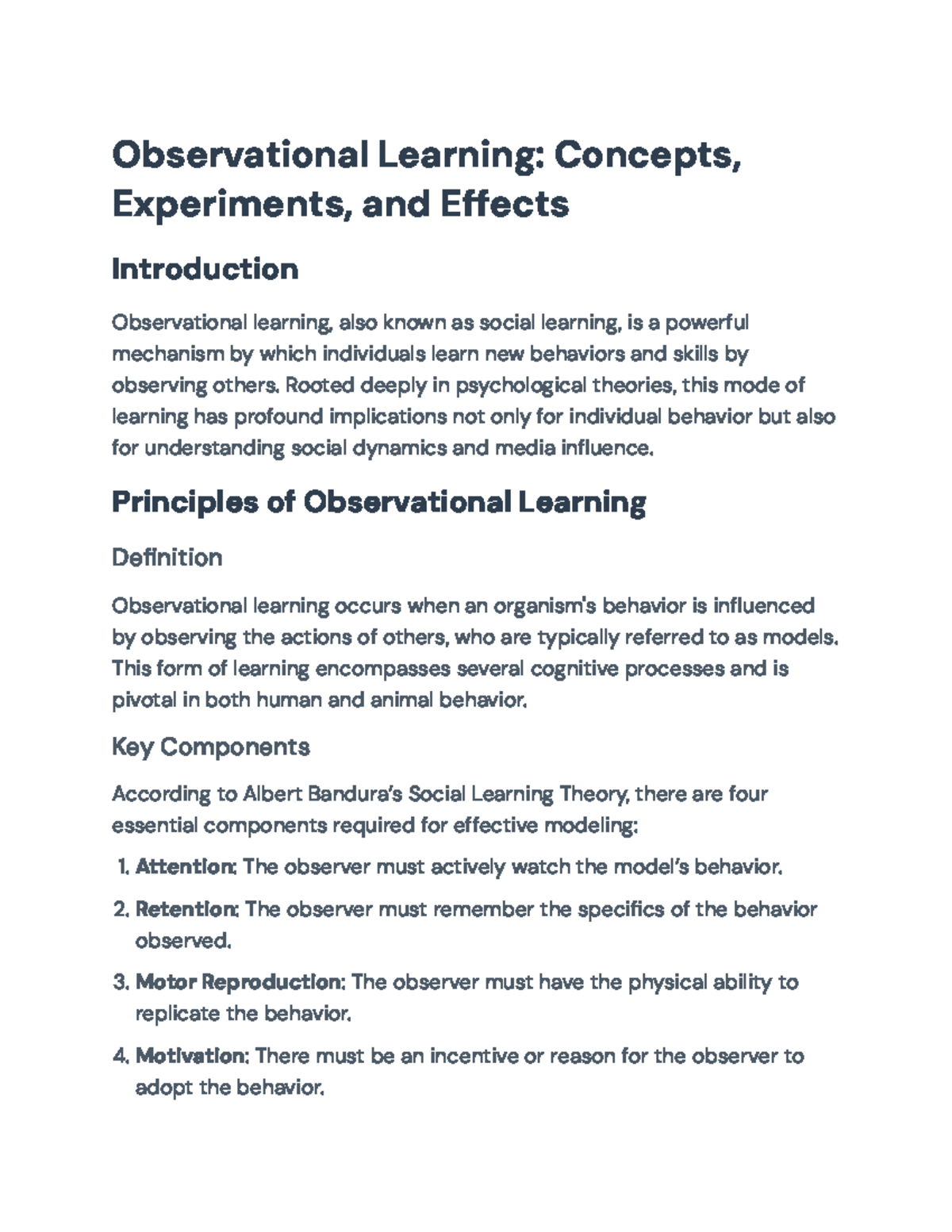 Observational Learning: Concepts and Effects in Psychology (PSY 101 ...