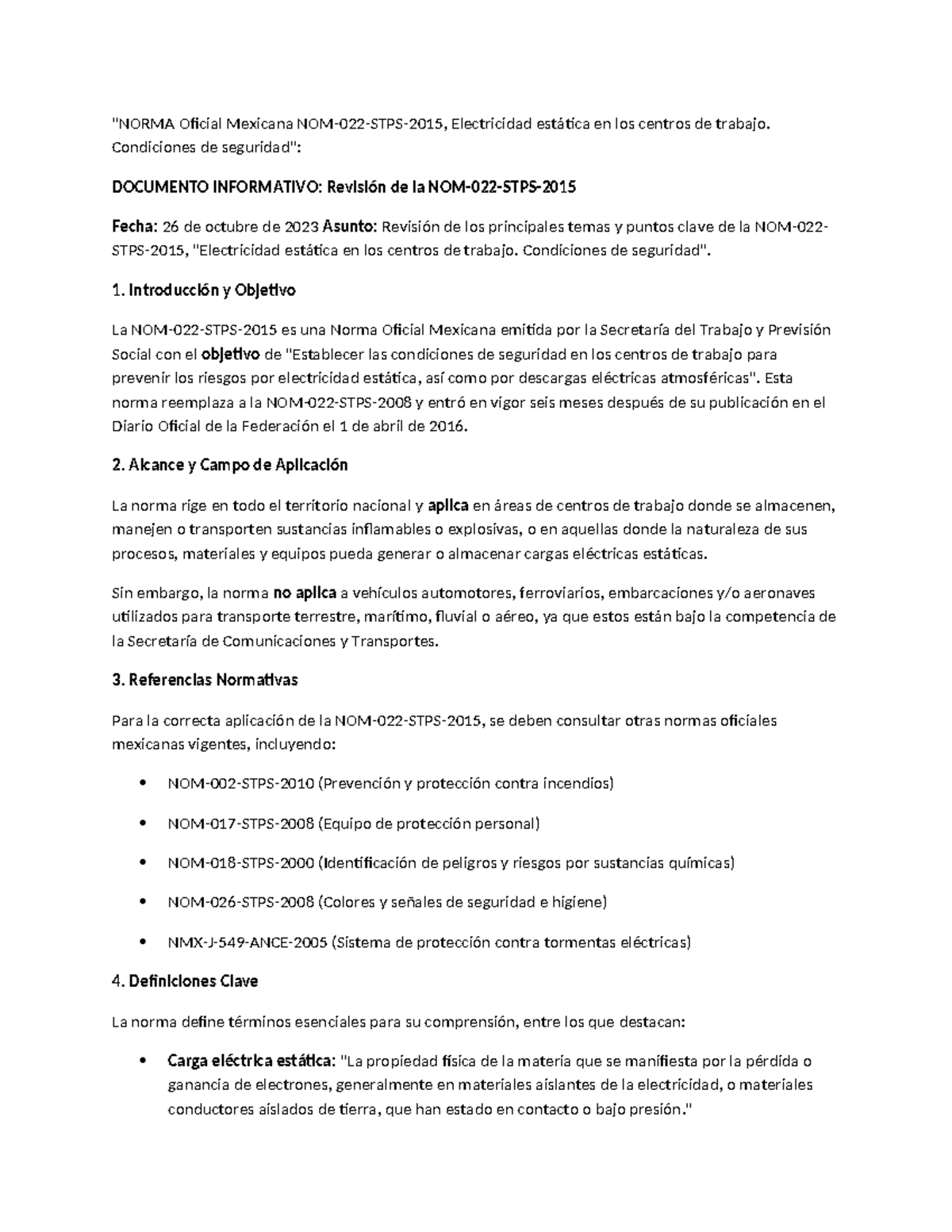 NOM-022-STPS-2015: Electricidad Estática en Centros de Trabajo ...
