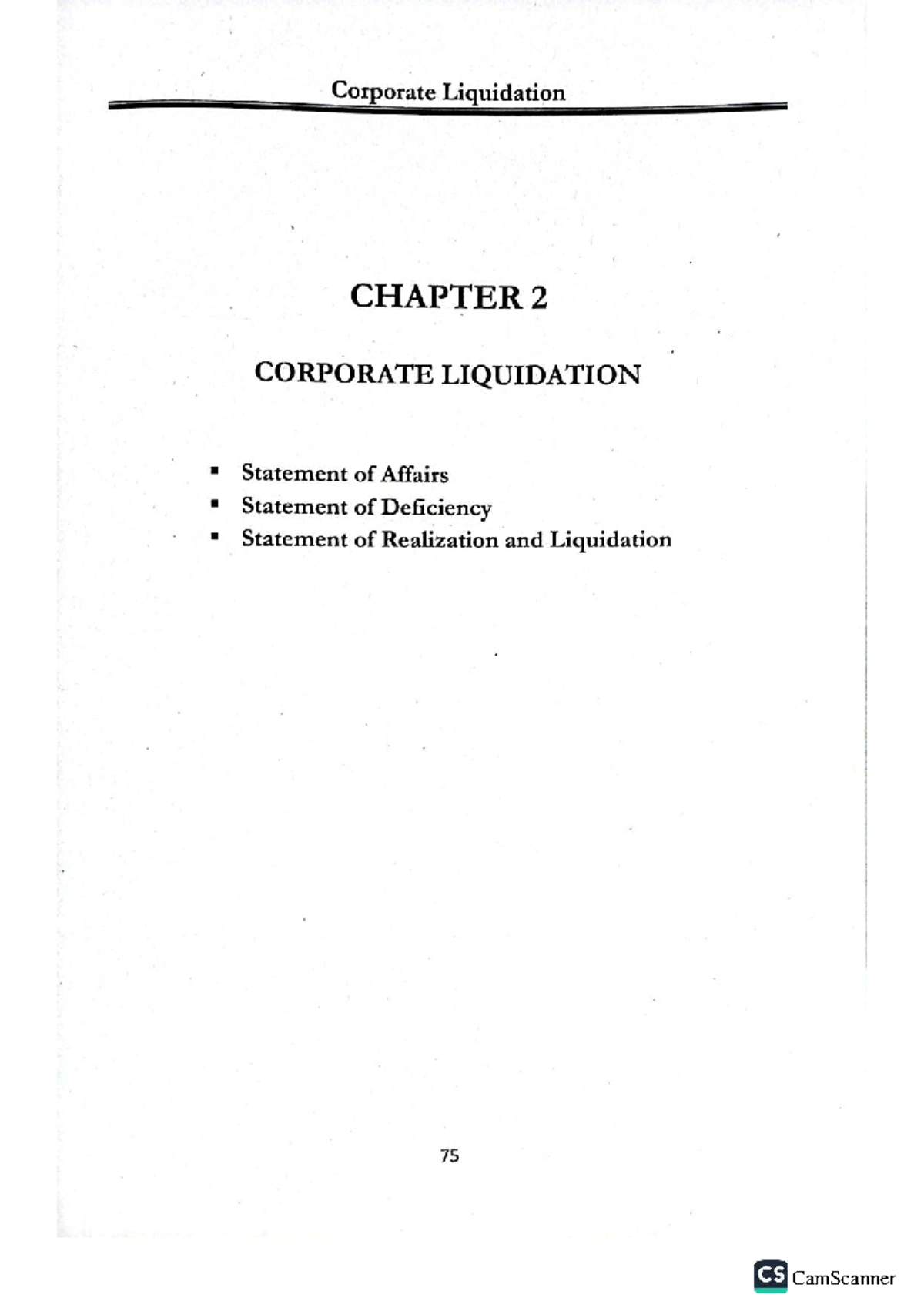 Chapter 2 - Corporate Liquidation: Statement of Affairs & Realization ...