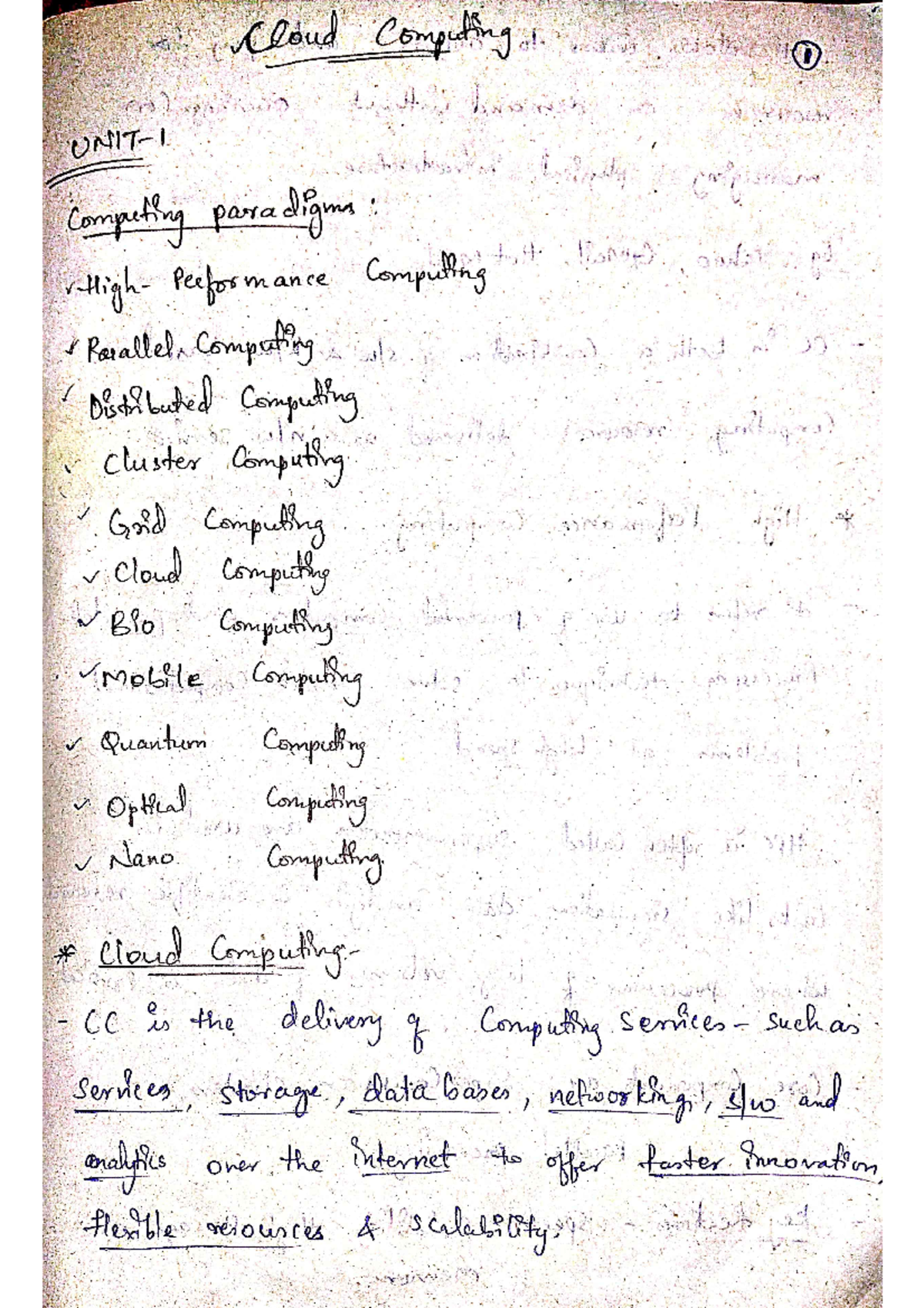 CC Unit-1, 2,3 notes - Chkdxbkfdvki - Cloud Computing I brother ...