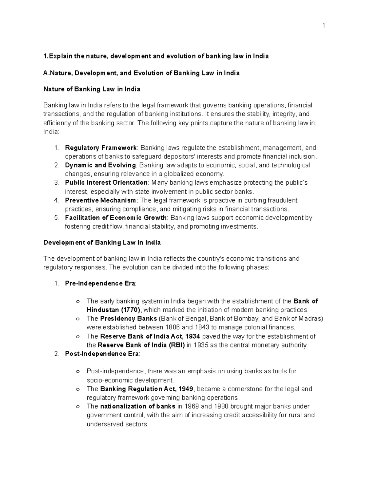 Banking Law in India: Nature, Development, and Key Statutory ...