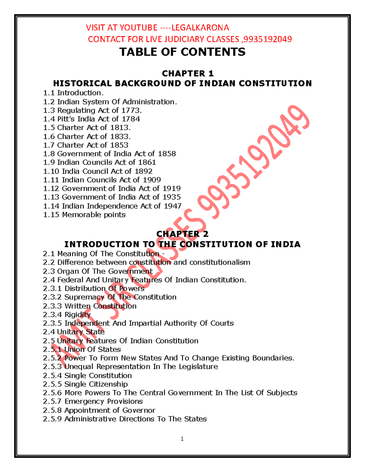 Constitutional Law Notes for Judiciary (AMIT SIR) - Comprehensive Guide ...