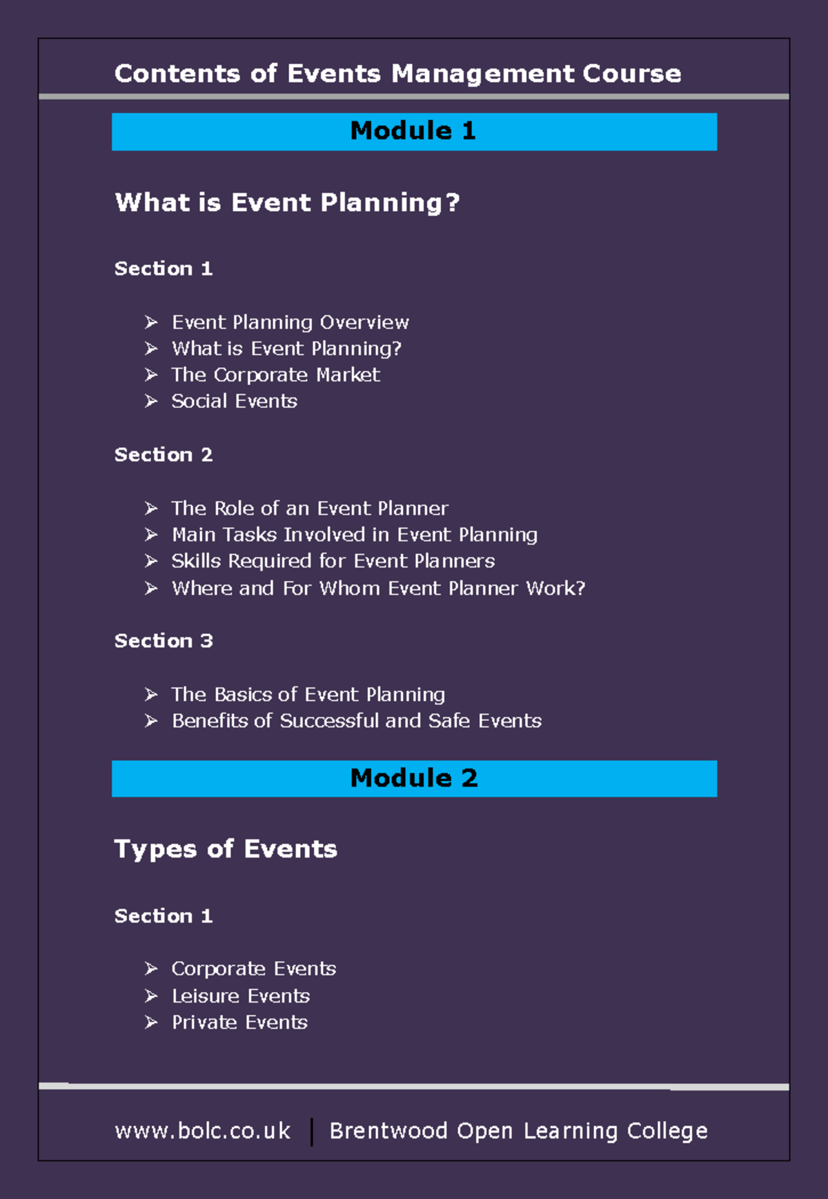 Event Management Overview and Modules 2971329430378 - Studocu
