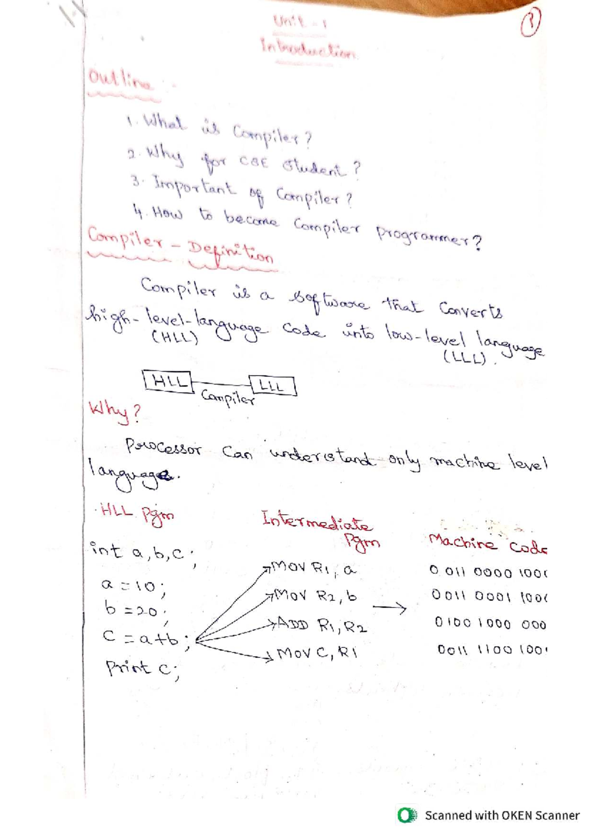 Unit 3 Compiler Overview and Importance for CSE Students - Studocu