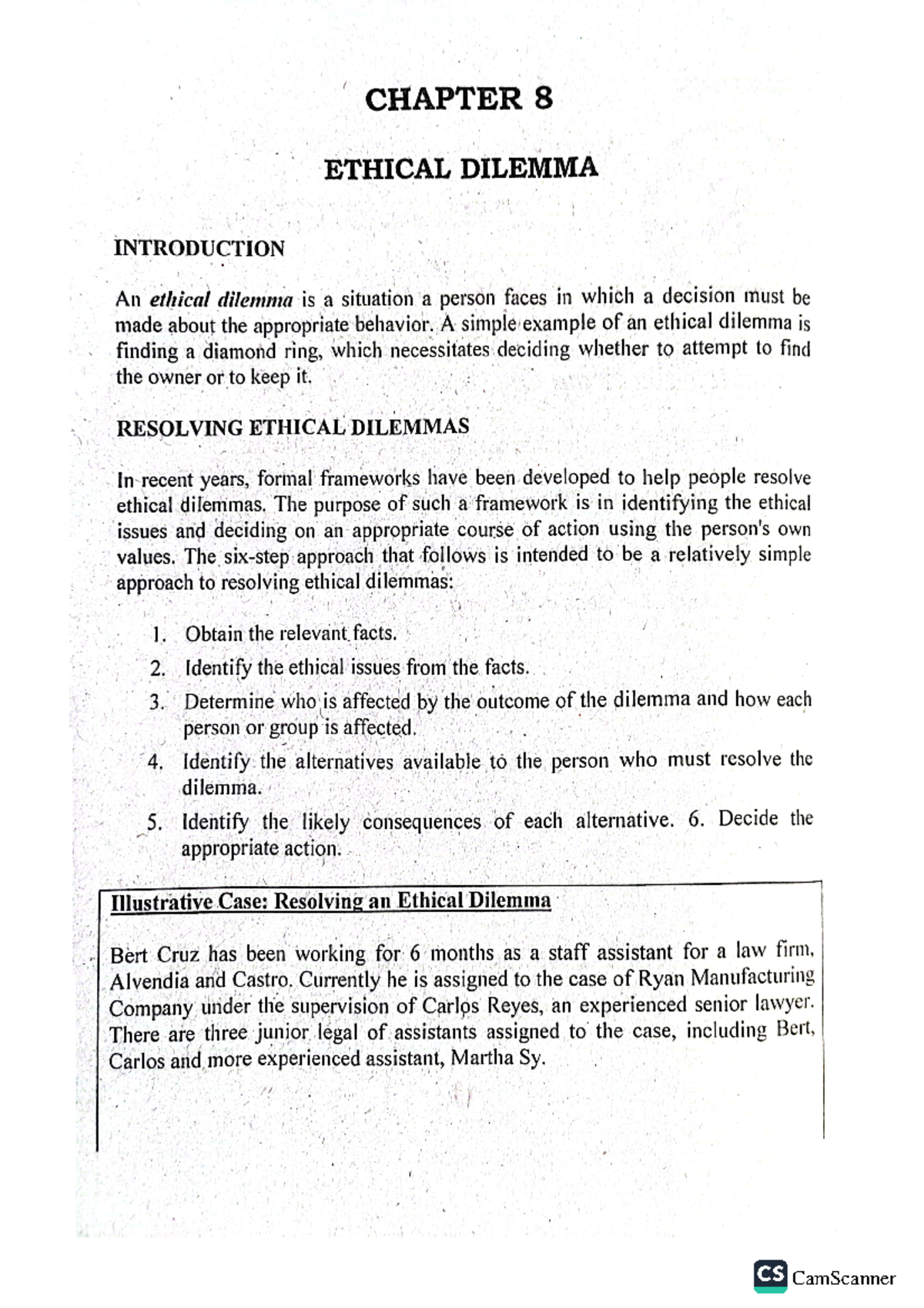 Chapter 8: Ethical Dilemmas in Decision-Making - GBMI Notes - Studocu