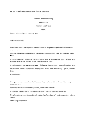 Final exam study guide for ACC - Practice problems and exercises can be ...