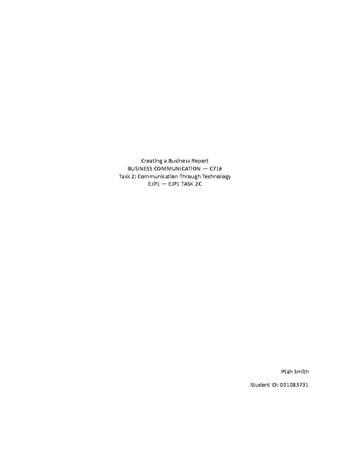 Creating a Business Report - Task 2C - Creating a Business Report ...