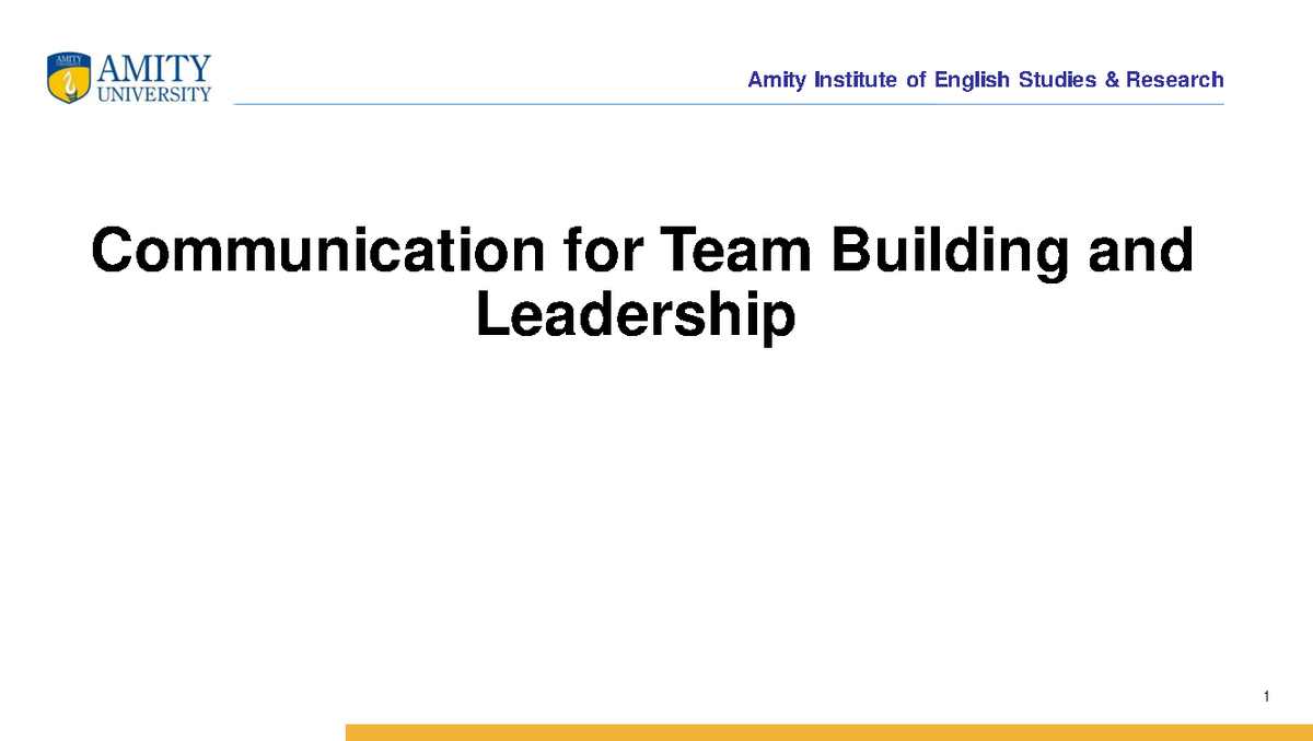 2. Communication for Team Building and Leadership - Communication for ...