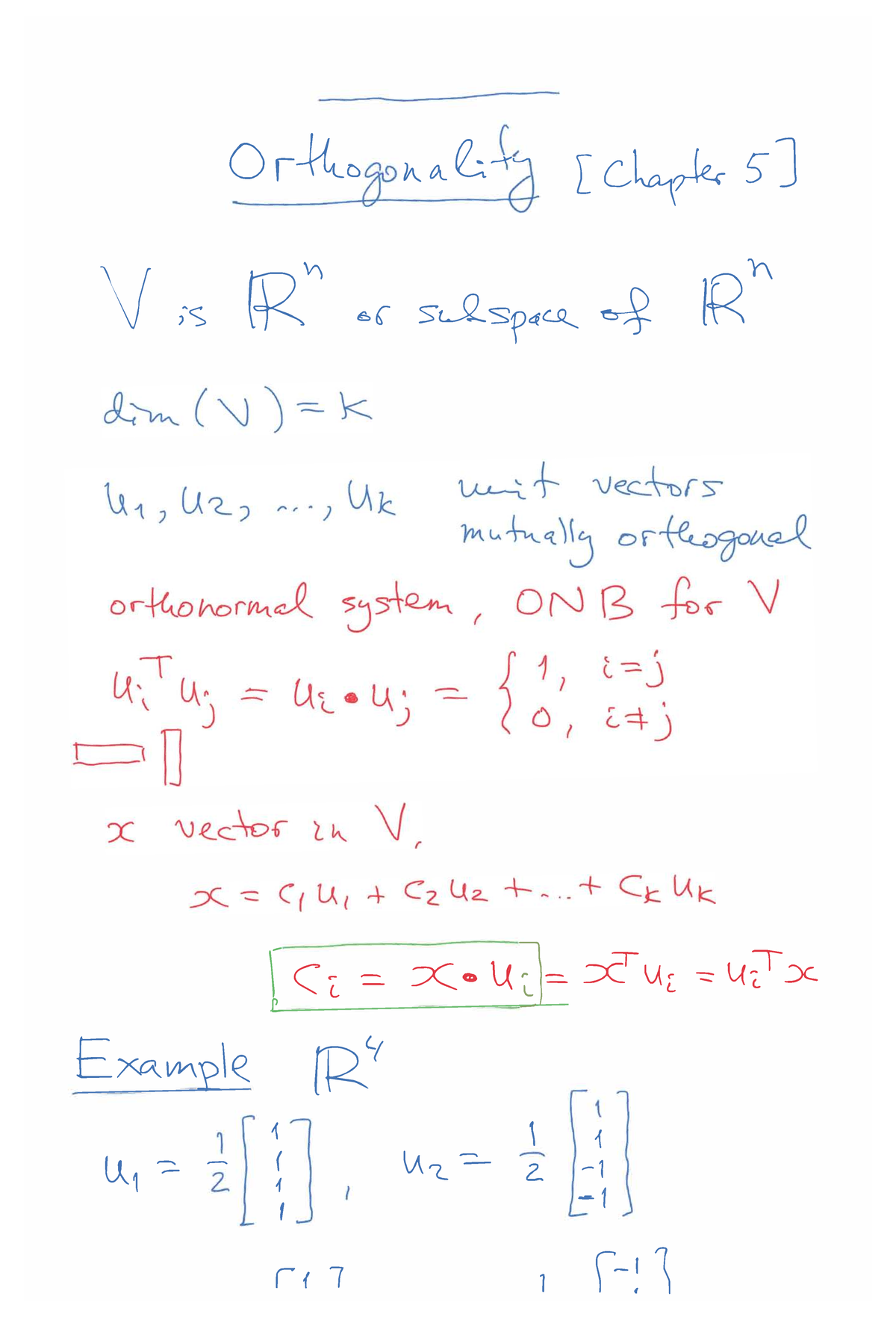 201S21 Lecture 14 - Orthogonality and Orthonormal Bases Notes - Studocu