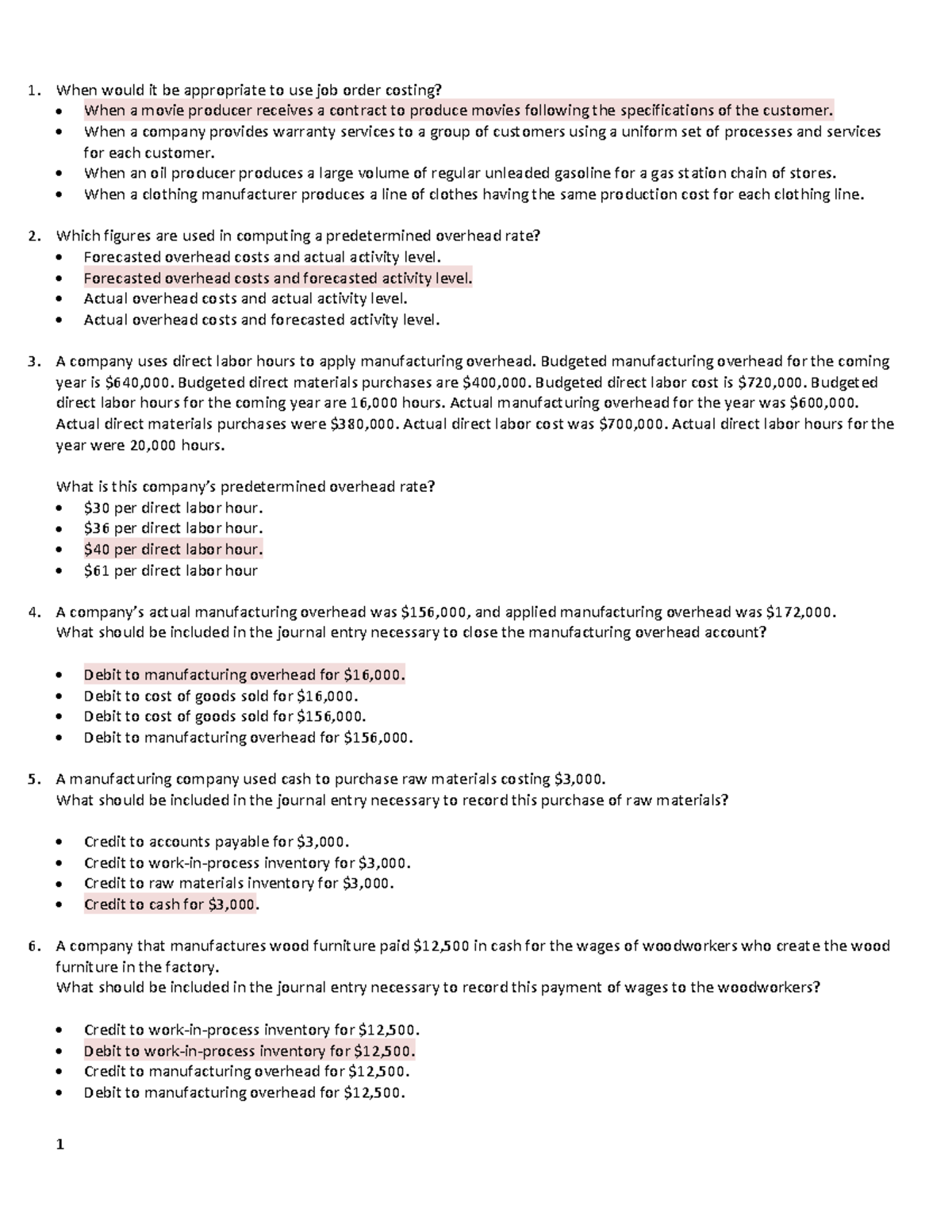 D101 PA JSV1 - Job Order Costing and Overhead Rate Analysis - Studocu