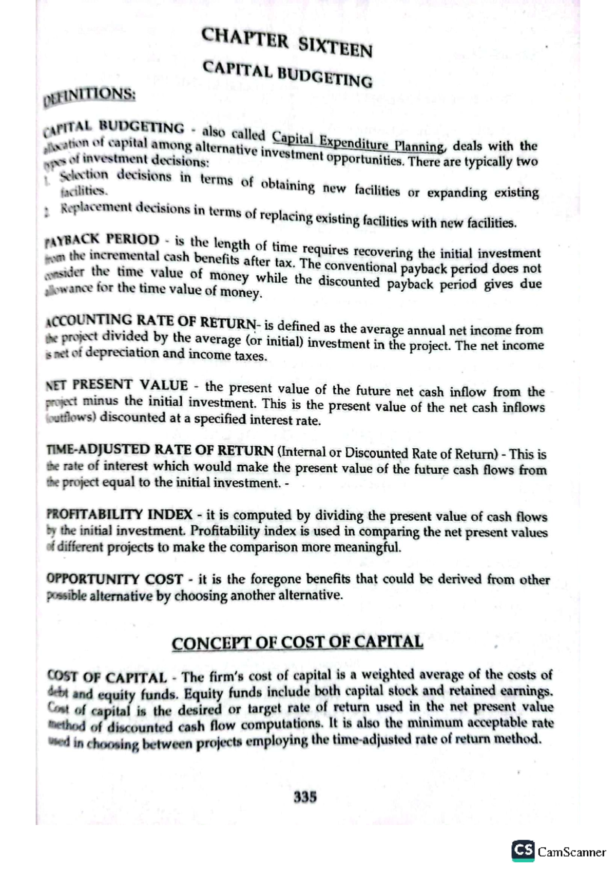 FM - Chapter 16: Capital Budgeting Concepts and Methods - Studocu