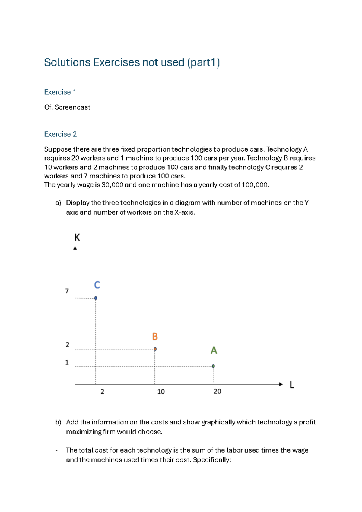 Solutions to Production Technology Exercises (Part 1) 2025-2026 - Studocu