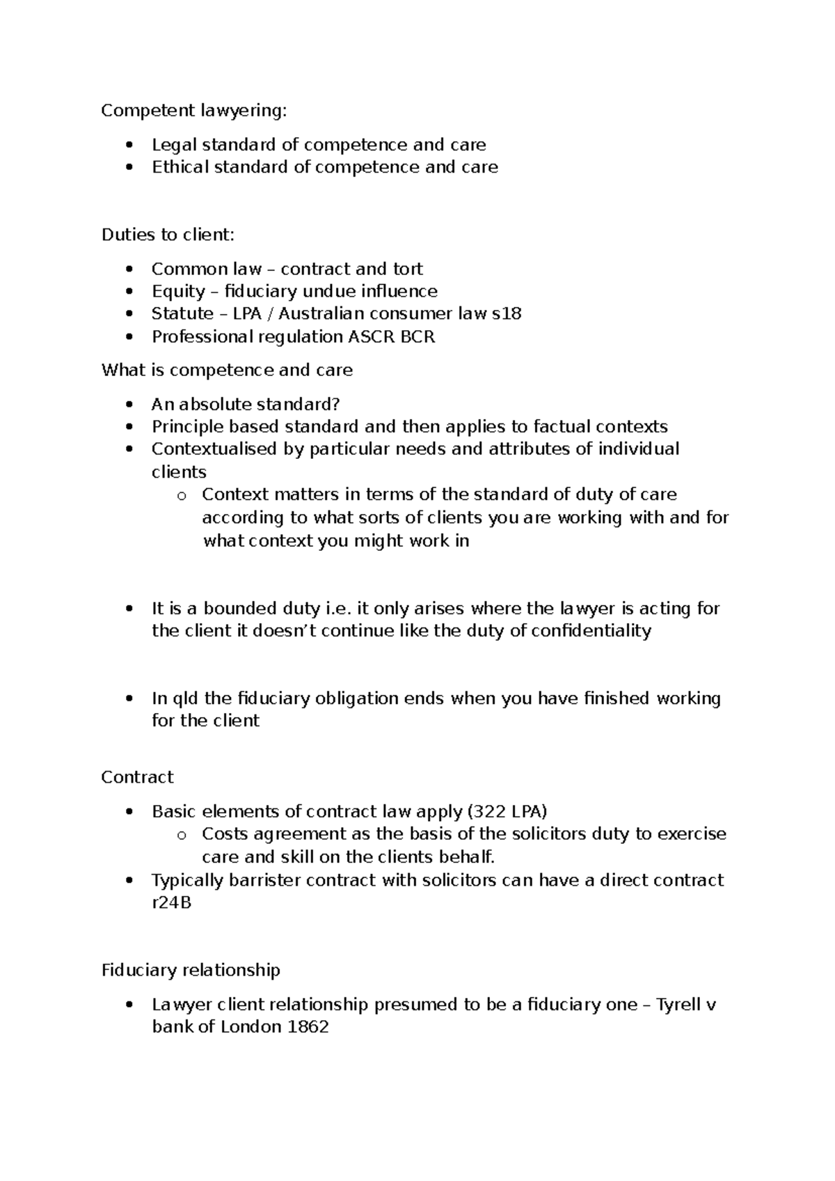 Legal Competence and Care: Standards and Duties in Law (LPA 322) - Studocu