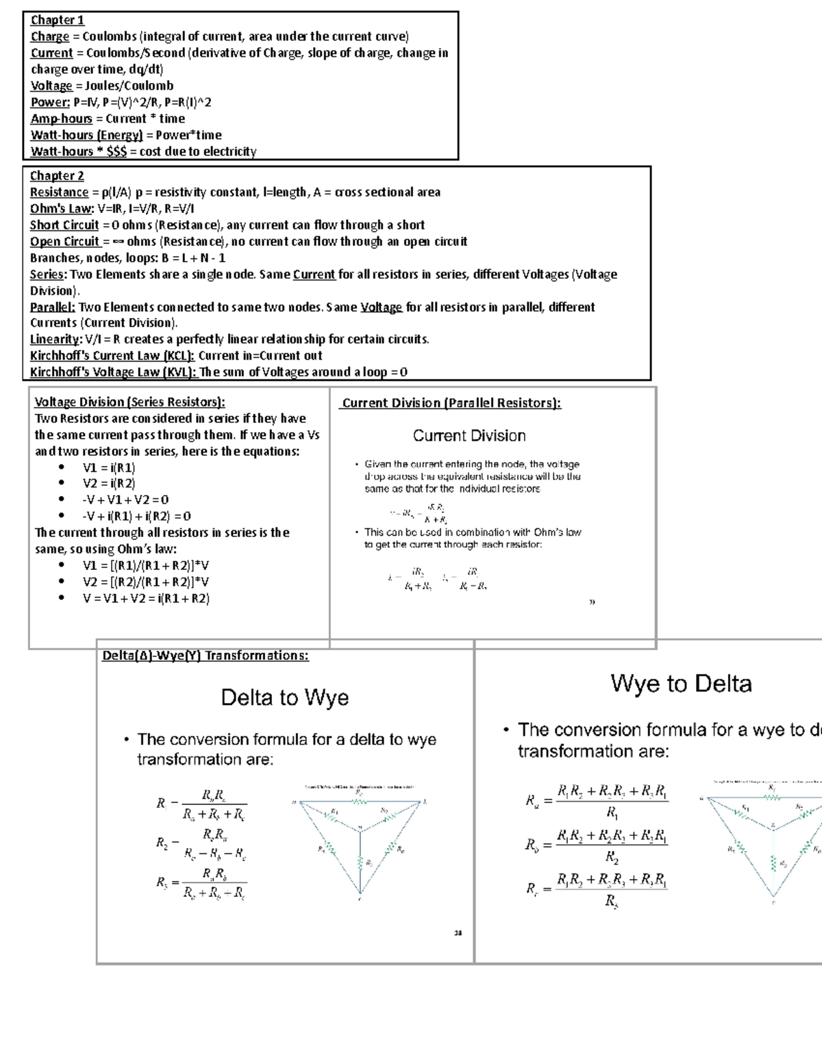 Circuit Analysis 101 Study Guide Cheat-sheet (ENGR 101) - Studocu